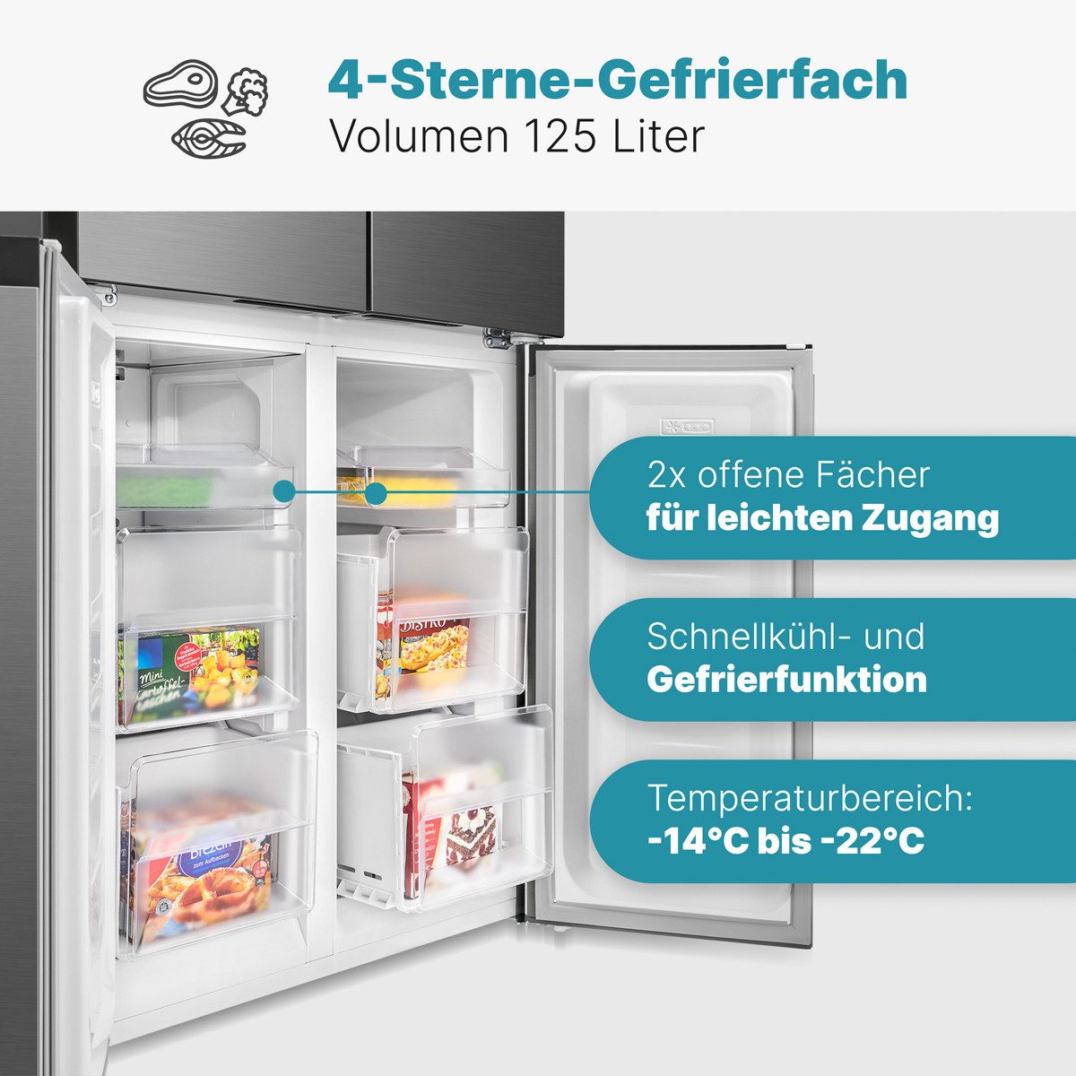 BOMANN Kühl-/Gefrierkombination KG 7358, 180 cm hoch, 79 cm breit, 362L, Total No Frost & MultiAirflow-System – Bild 5 von 5