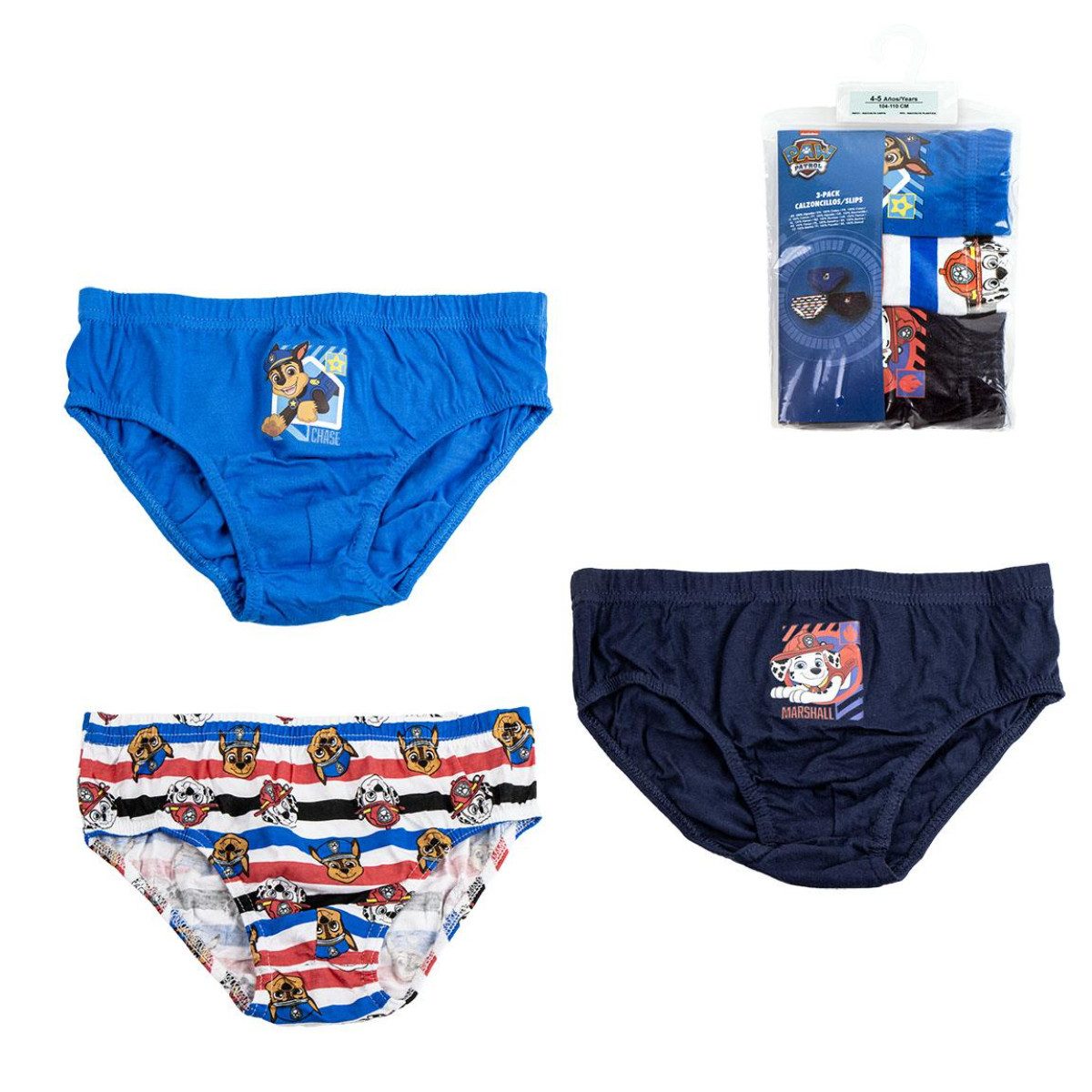 Cerda Formslip Paw Patrol Unterwäsche Jungen – 3er Pack Kinder Slips Baumwolle (Packung, 3-er) mit Paw Patrol druck