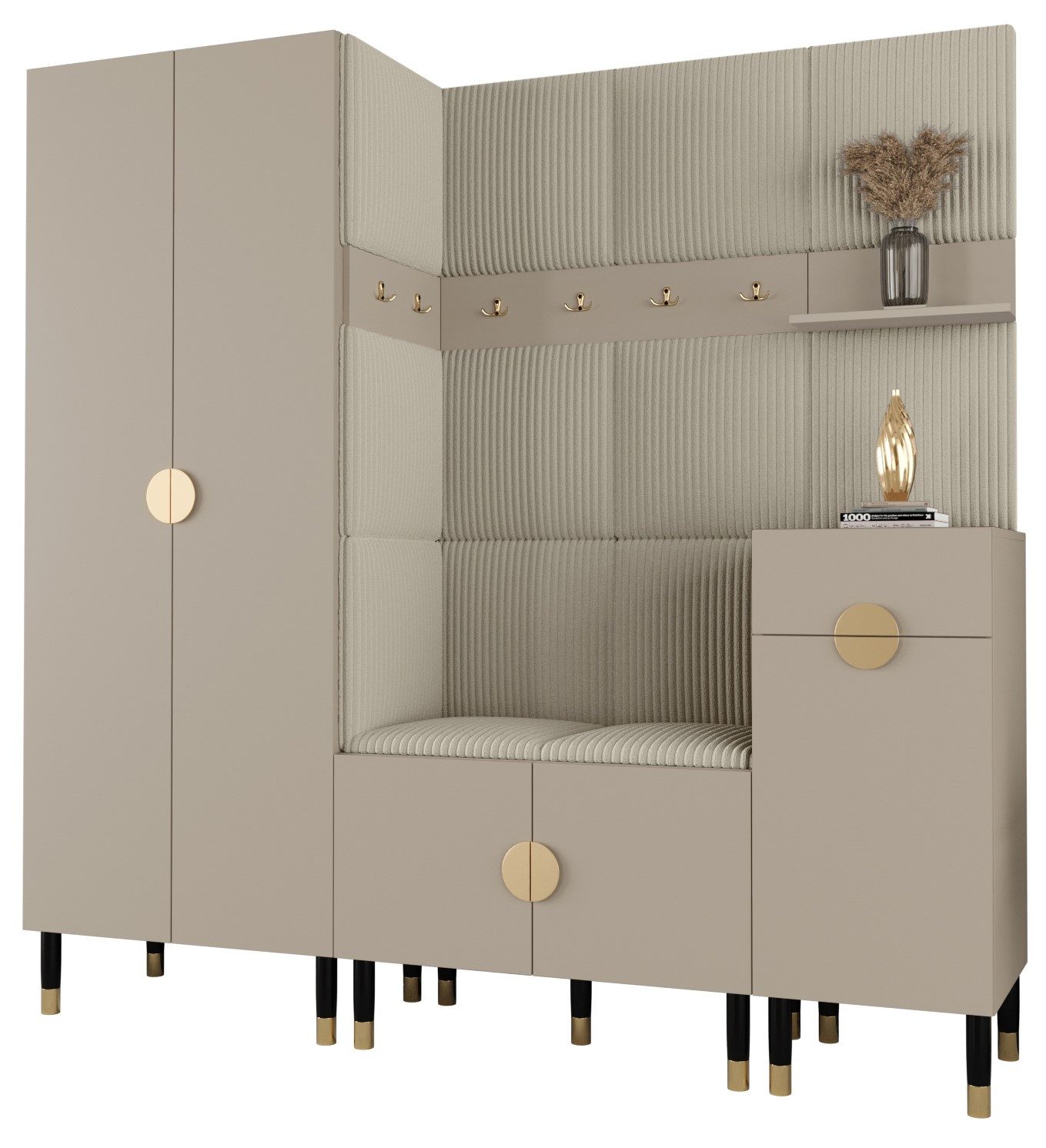 ABIKS MÖBEL Kompaktgarderobe PALERMO Set 1 Garderobe mit gepolsterten Panee günstig online kaufen