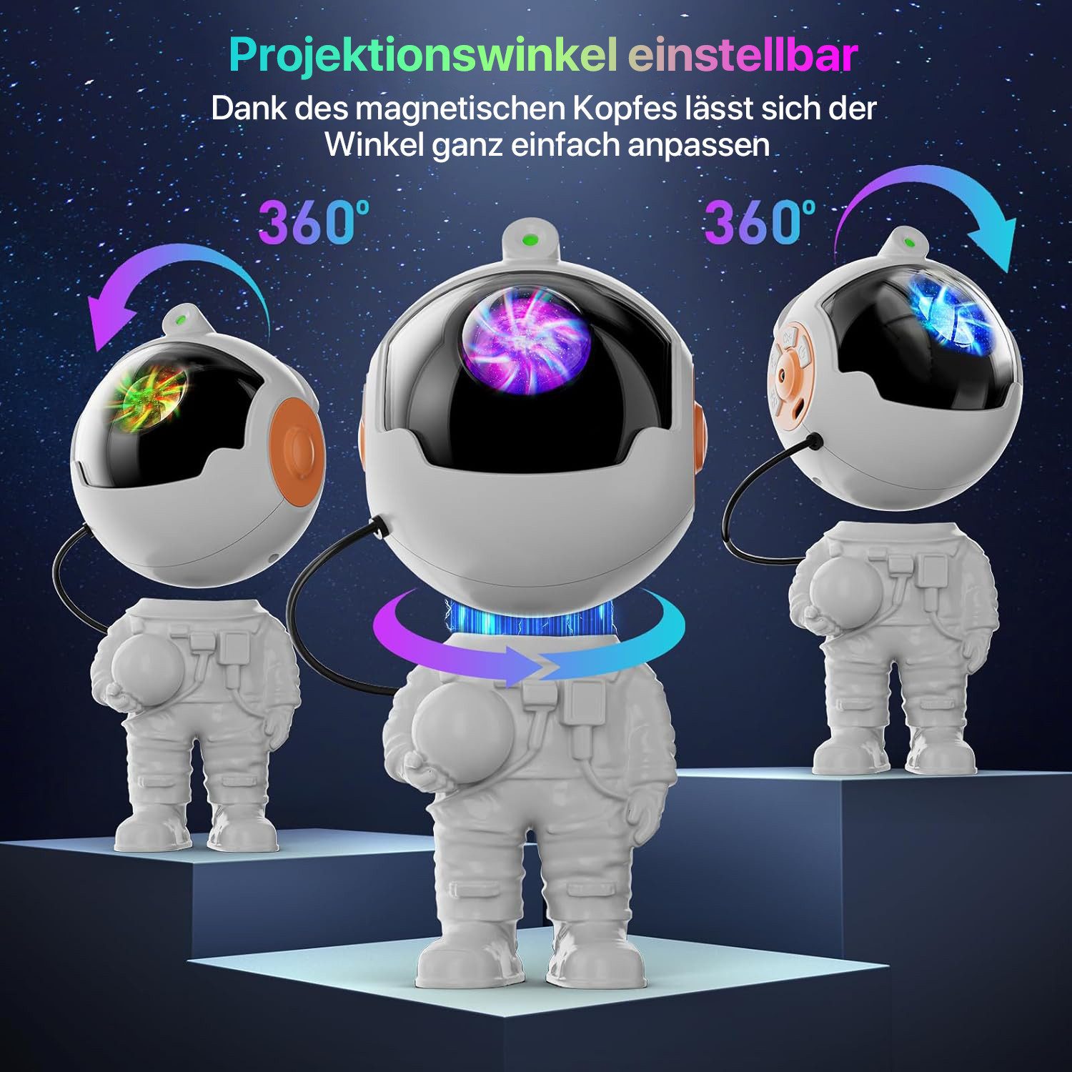 ANYSUN LED-Sternenhimmel Galaxie Sternenhimmel Astronaut Projektor, LED Sternenprojektor mit Timer, Fernbedienung, Nachtlicht für Kinder Erwachsene Party – Bild 5 von 5