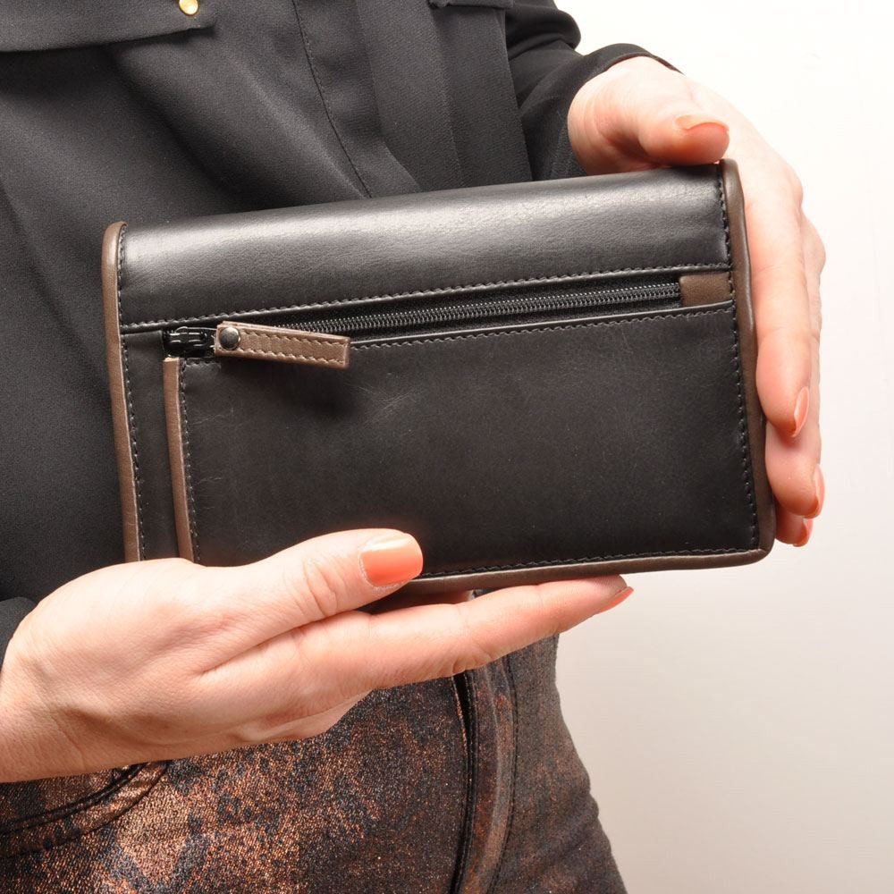 berba Geldbörse berba Soft 249 - Geldbörse in schwarz-taupe