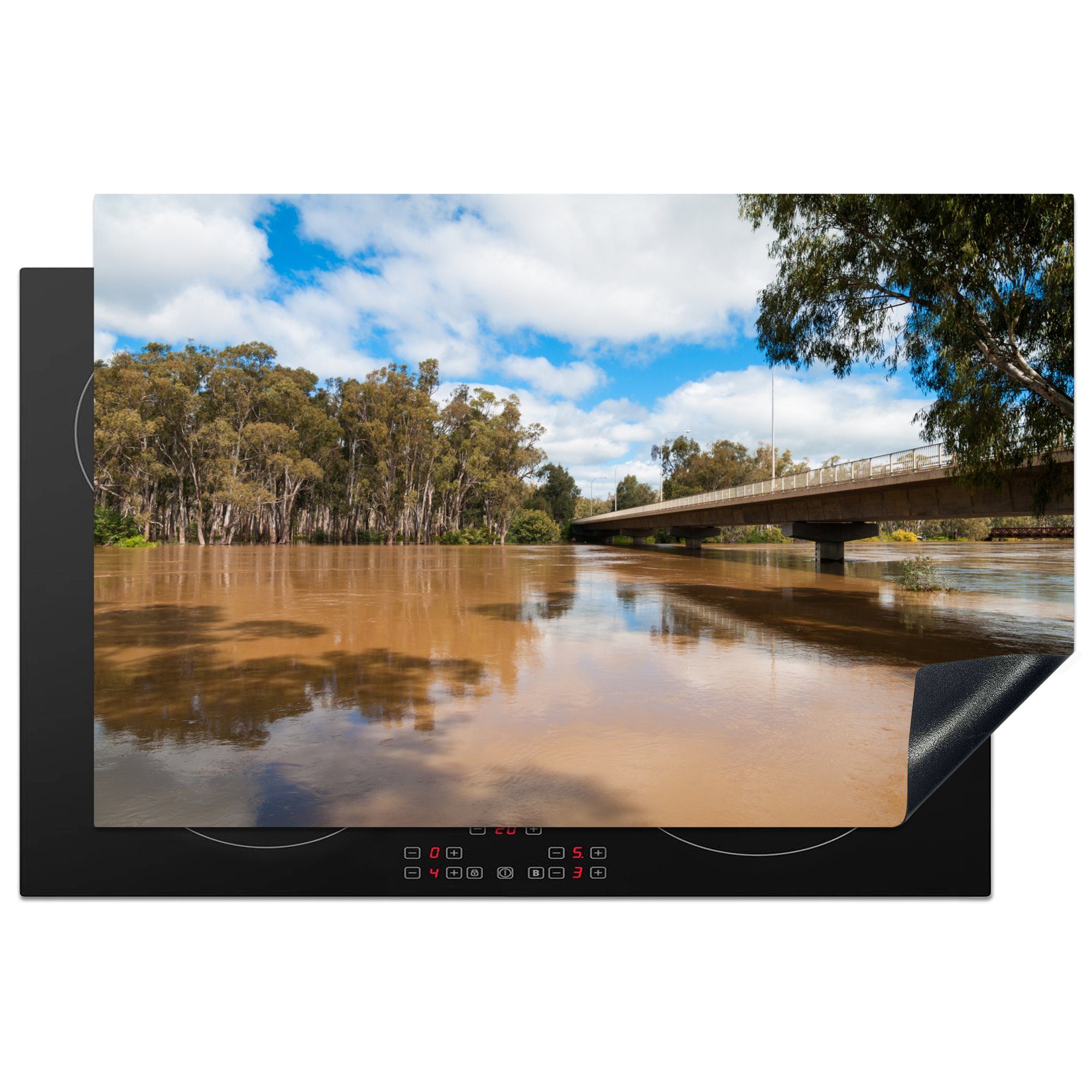 den cm, tlg), Herdblende-/Abdeckplatte Murray (1 die Brücke küche, 81x52 River in Australien, Schutz Ceranfeldabdeckung Induktionskochfeld über Vinyl, für MuchoWow
