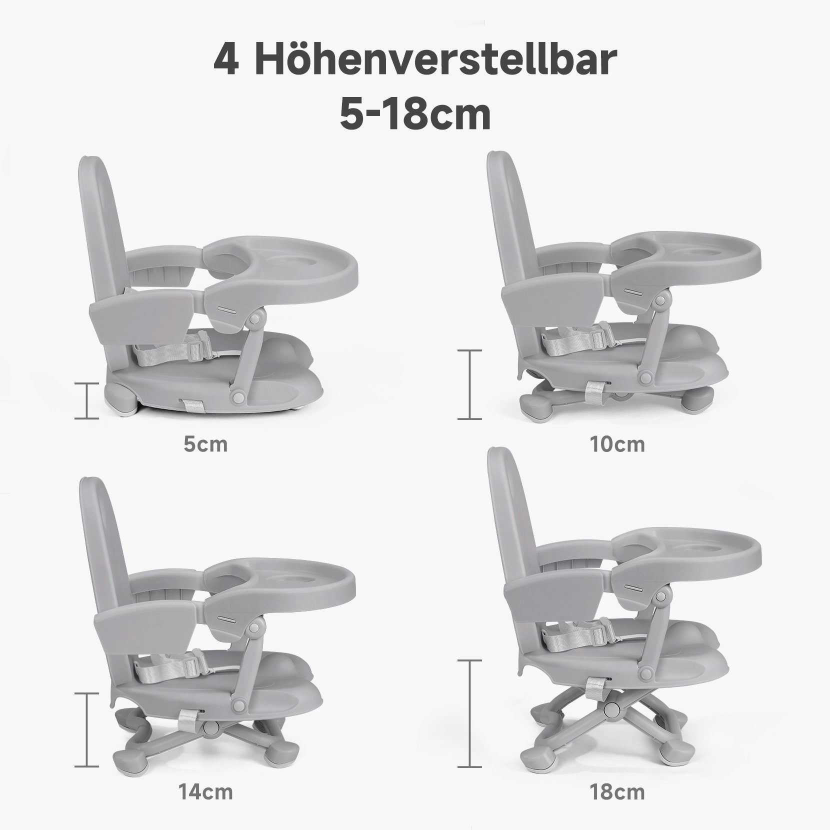 Tragbare Sitzerhöhung Für Babys - Limettengrün Mit Sicherheitsgurt Für Zuhause & Reisen