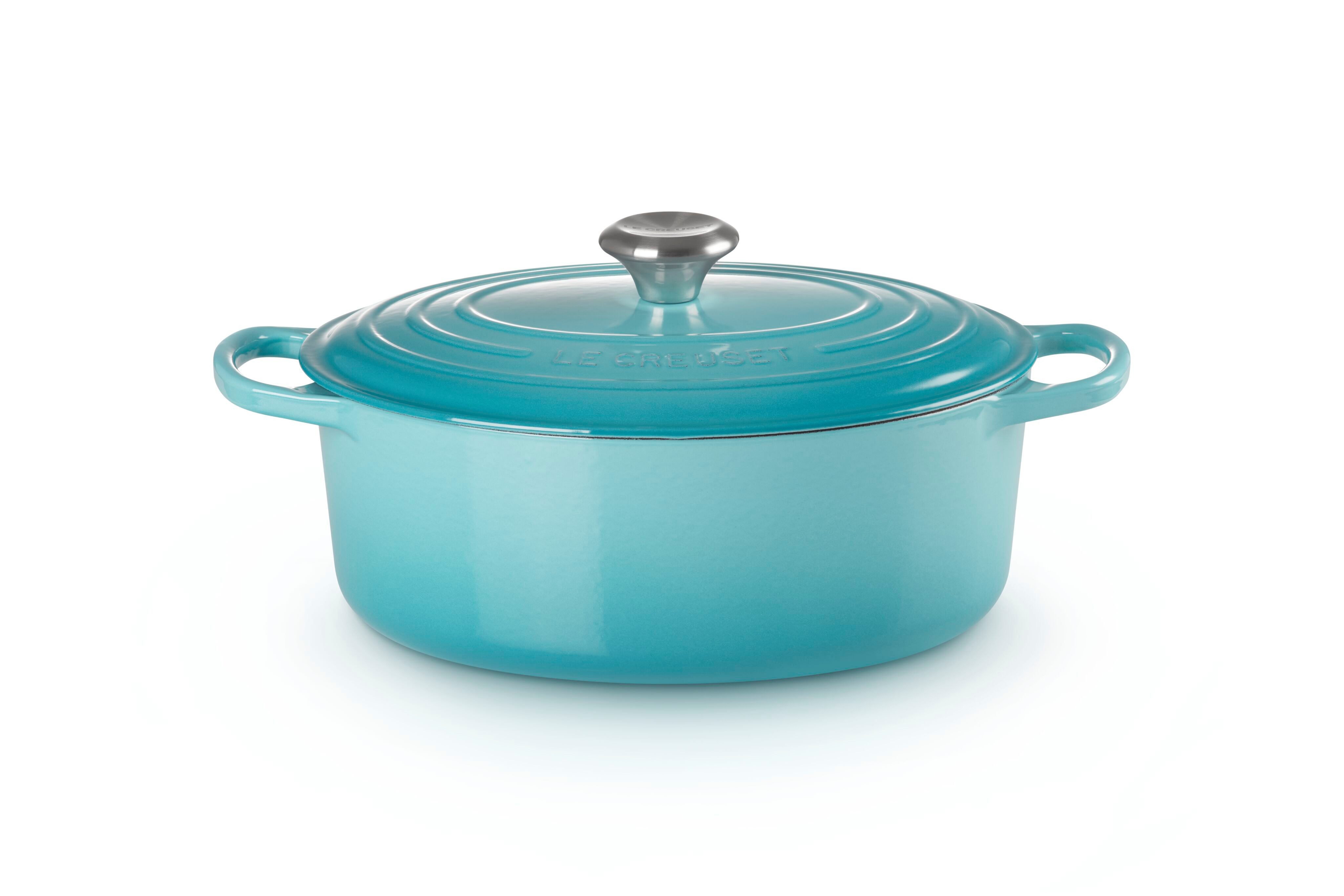 LE CREUSET Bräter Gusseisen-Bräter mit Deckel, Oval, Gusseisen, Ø 29 cm, Karibik, 21178291702430