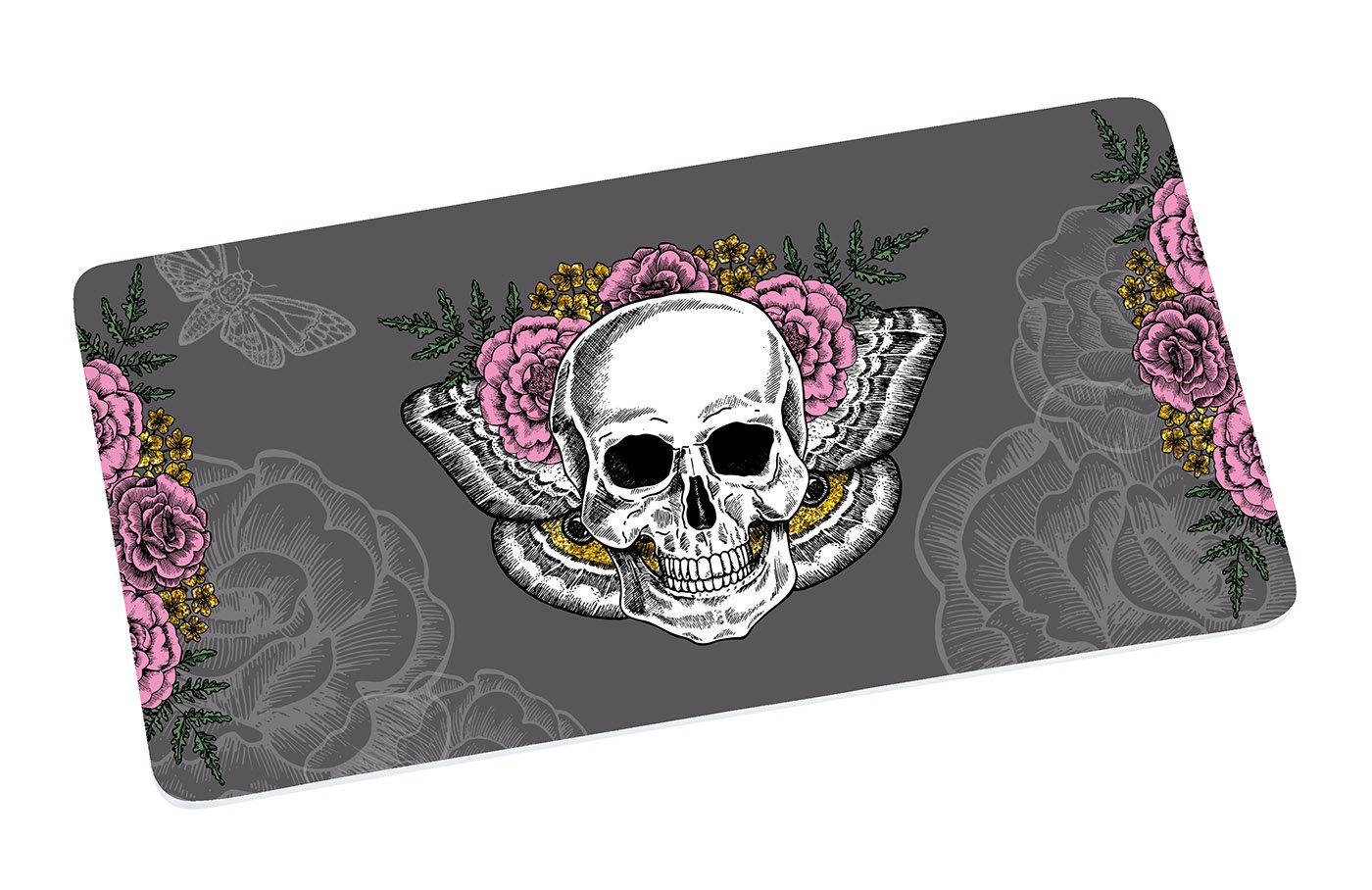 Geda Labels GmbH Frühstücksbrett Lady Skull, Melamin, (1-St), Grau, 23,5x14,5x0,3cm, spülmaschinengeeignet