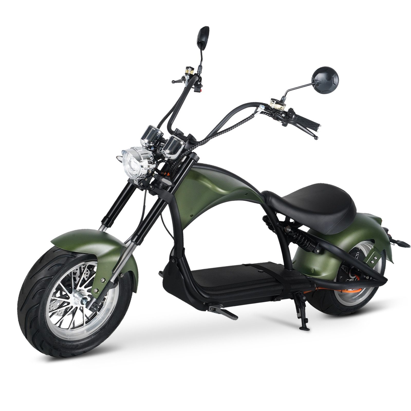 Vankel E-Motorroller M1P-grün 60V 2000W Motor 30AH 45km/h Bis zu 100km, 45 km/h