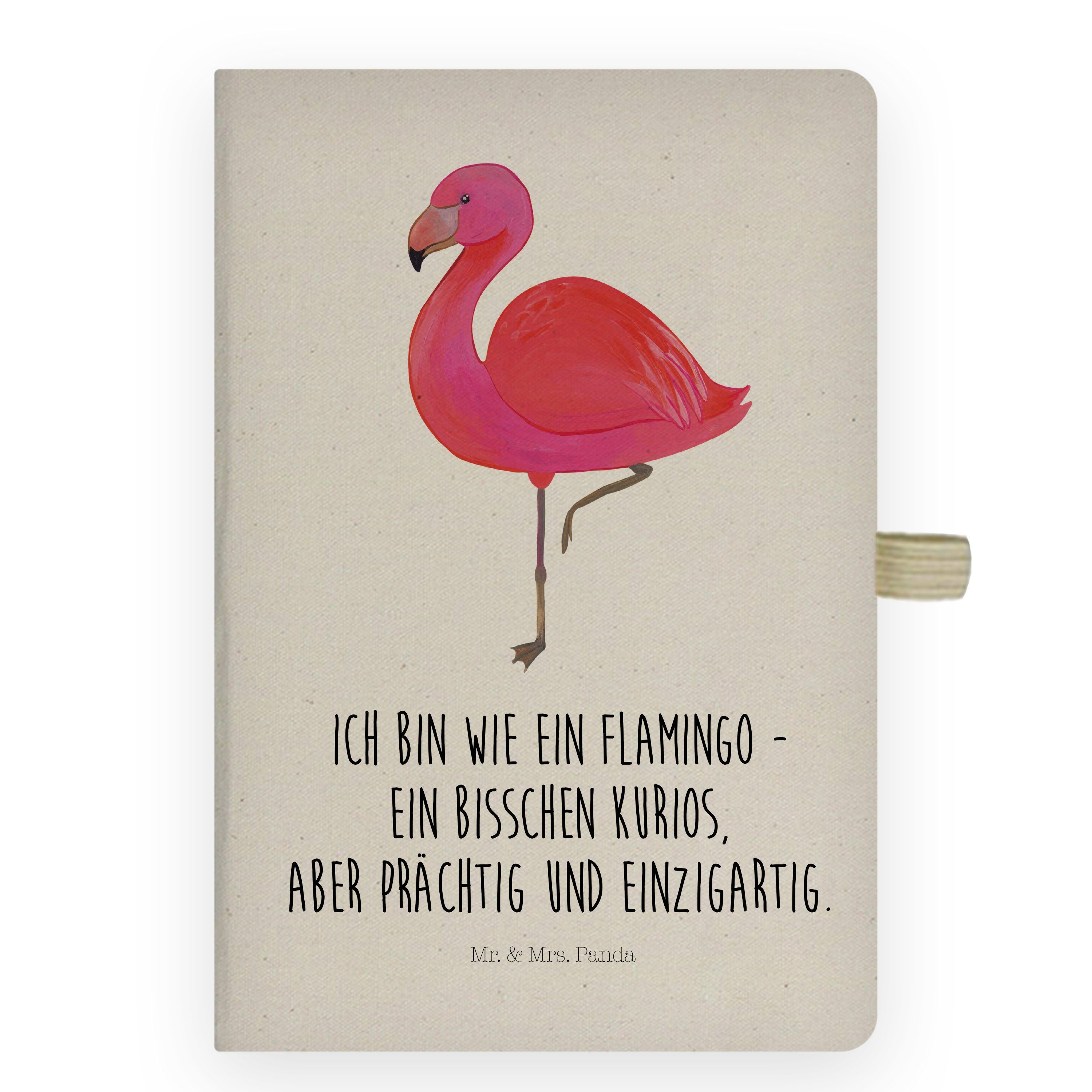 Mr. & Mrs. Panda Notizbuch Flamingo classic - Transparent - Geschenk, Sohn, stolz, Schreibbuch, Mr. & Mrs. Panda