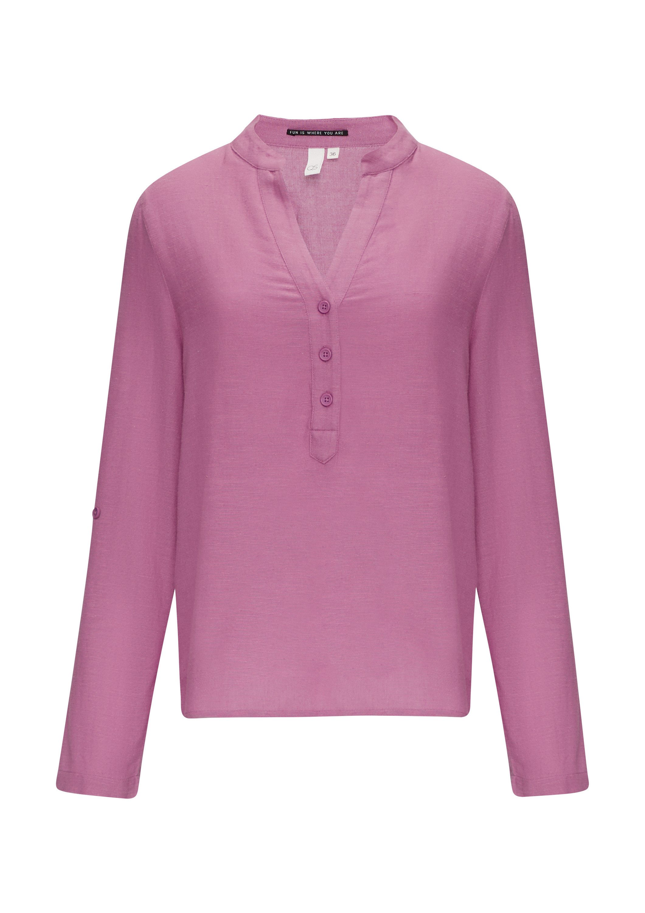 QS Kurzarmbluse Bluse Bluse aus Leinenmix günstig online kaufen