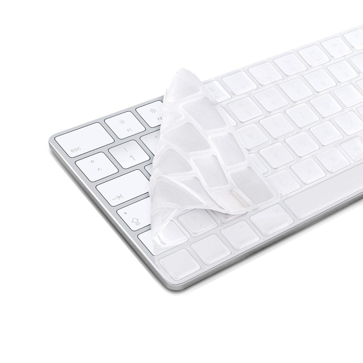 kwmobile Aufbewahrungstasche Silikon Tastaturschutz für Apple Magic Keyboard (1-tlg), QWERTZ Keyboard Cover Abdeckung - Transparent