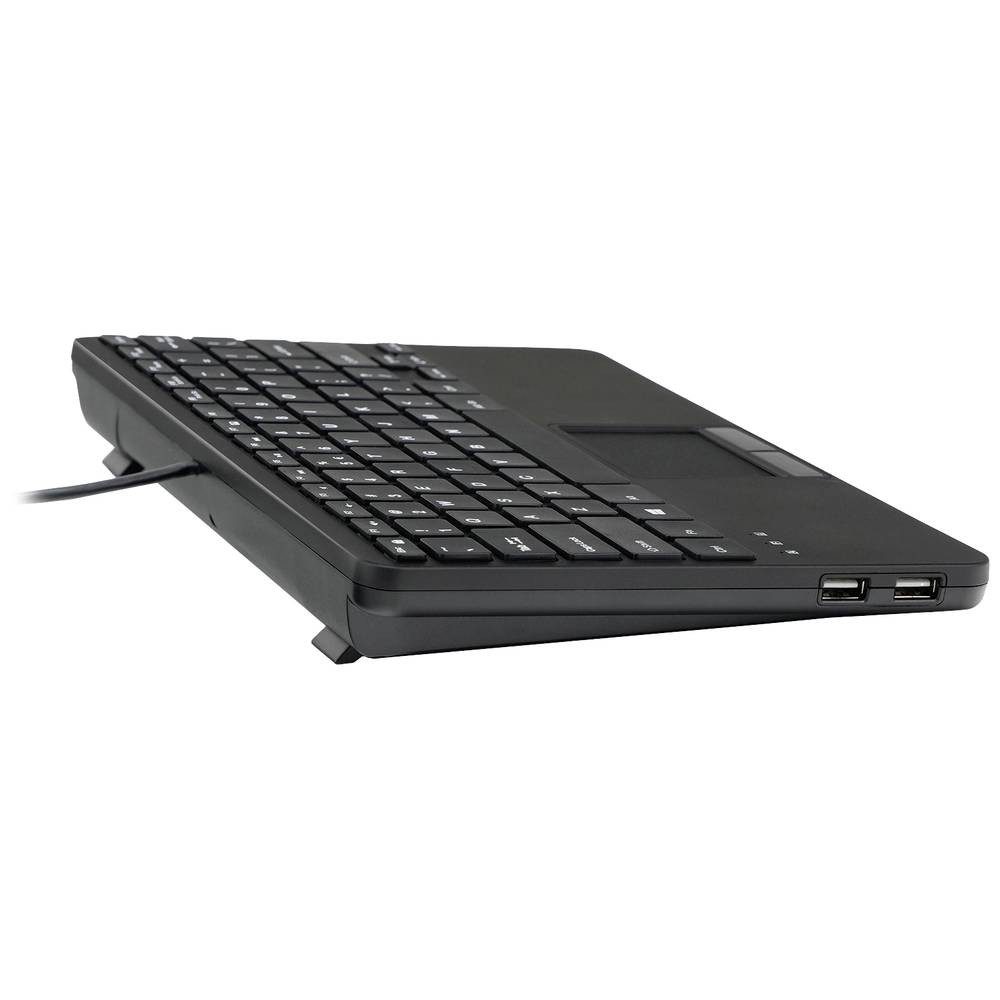 Perixx Wired Mini DE Keyboard with Touchpad & 2 Hubs 12070 Tastatur (USB-Hub, Touch-Oberfläche)