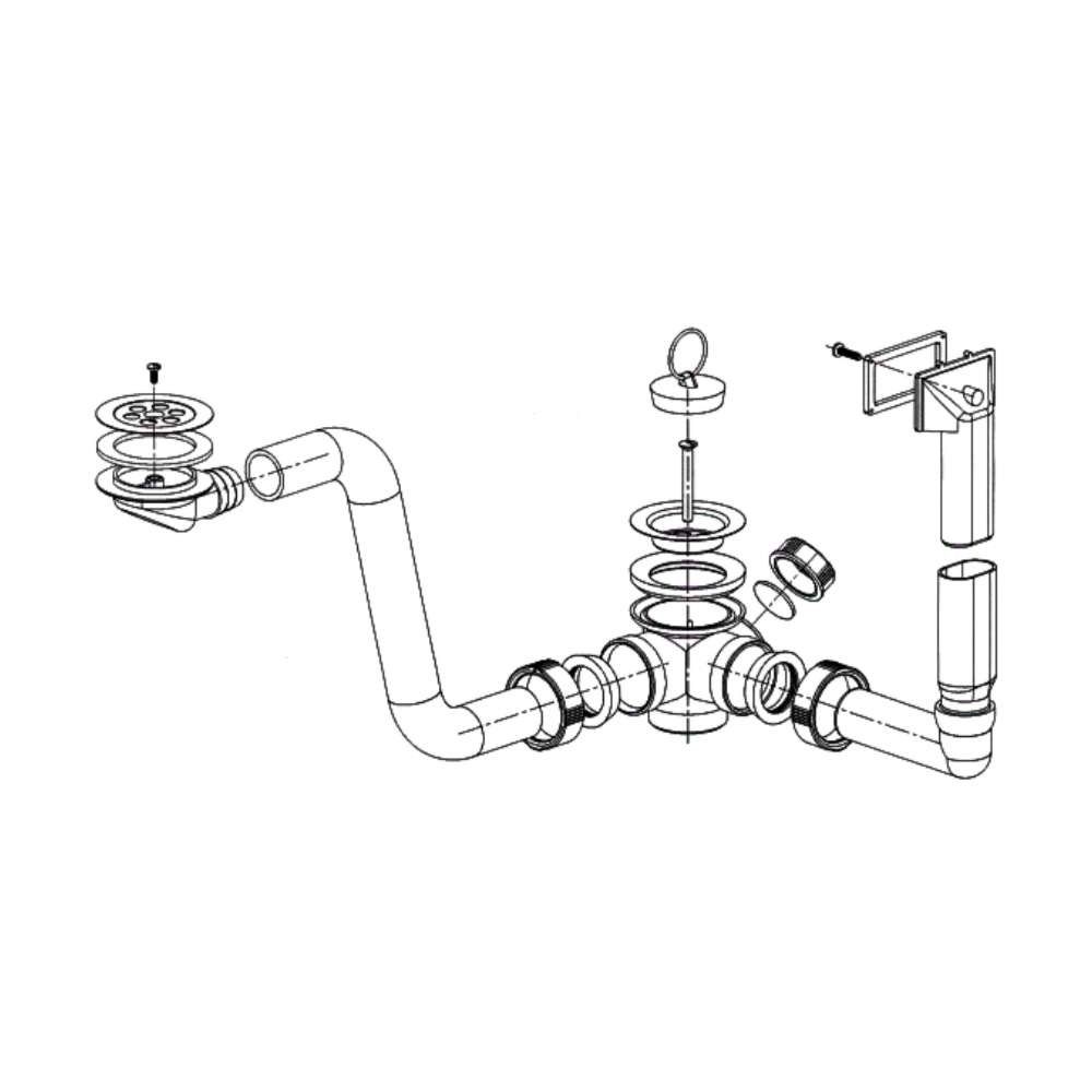 Damixa Badarmatur Ablaufgarnitur für Rundbeckenset Stopfen 1 1/2" für Level RB S60, 0650