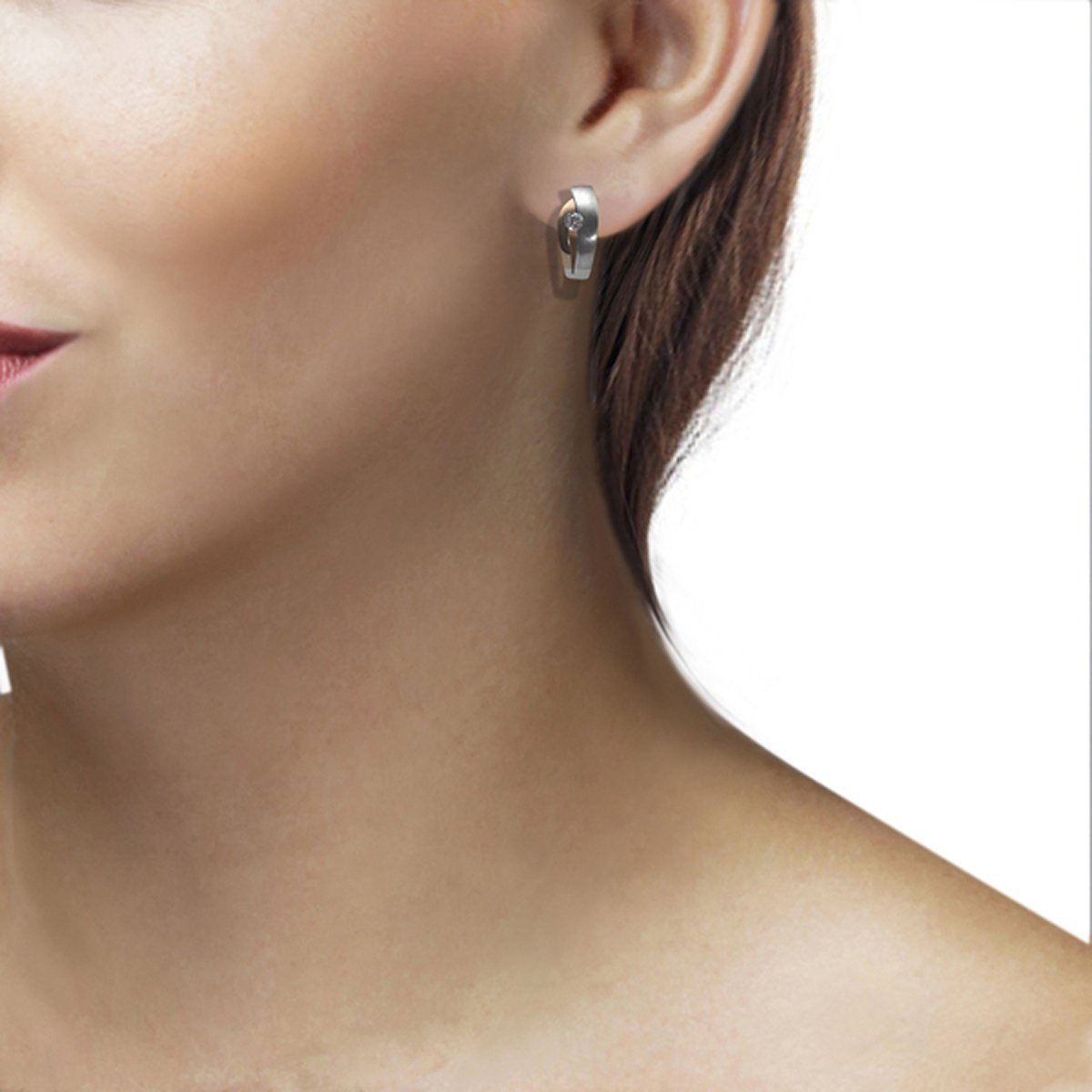 2. Bild von goldmaid Paar Creolen, Silber 925/- rot-weiss Optik 1 Zirkonia