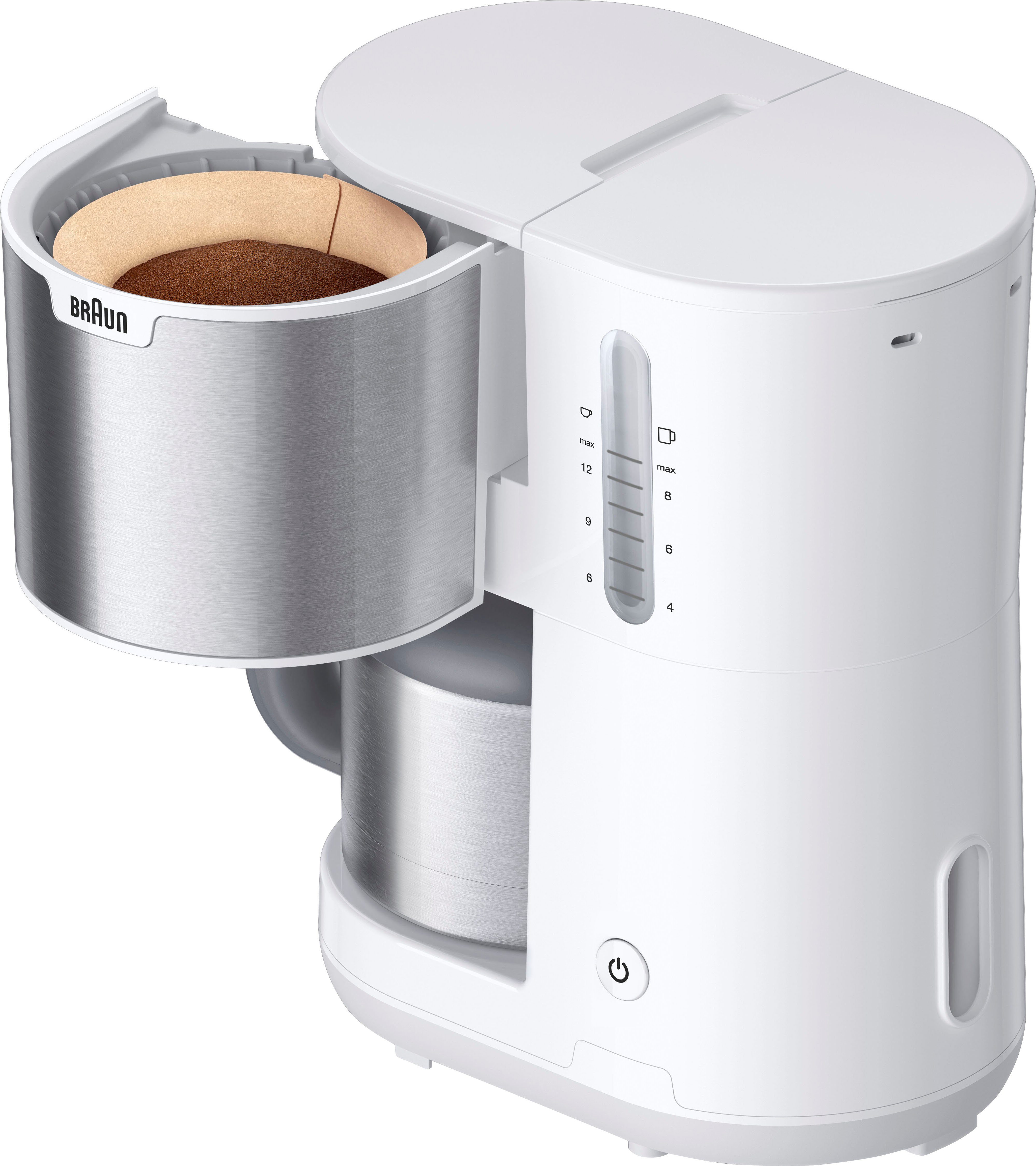 WH PurShine Thermokanne, Kaffeekanne, 1,2l KF1505 Braun mit Filterkaffeemaschine Papierfilter