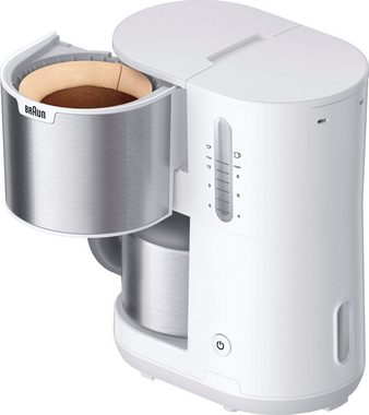 Braun Filterkaffeemaschine PurShine KF1505 WH mit Thermokanne, 1,2l Kaffeekanne, Papierfilter