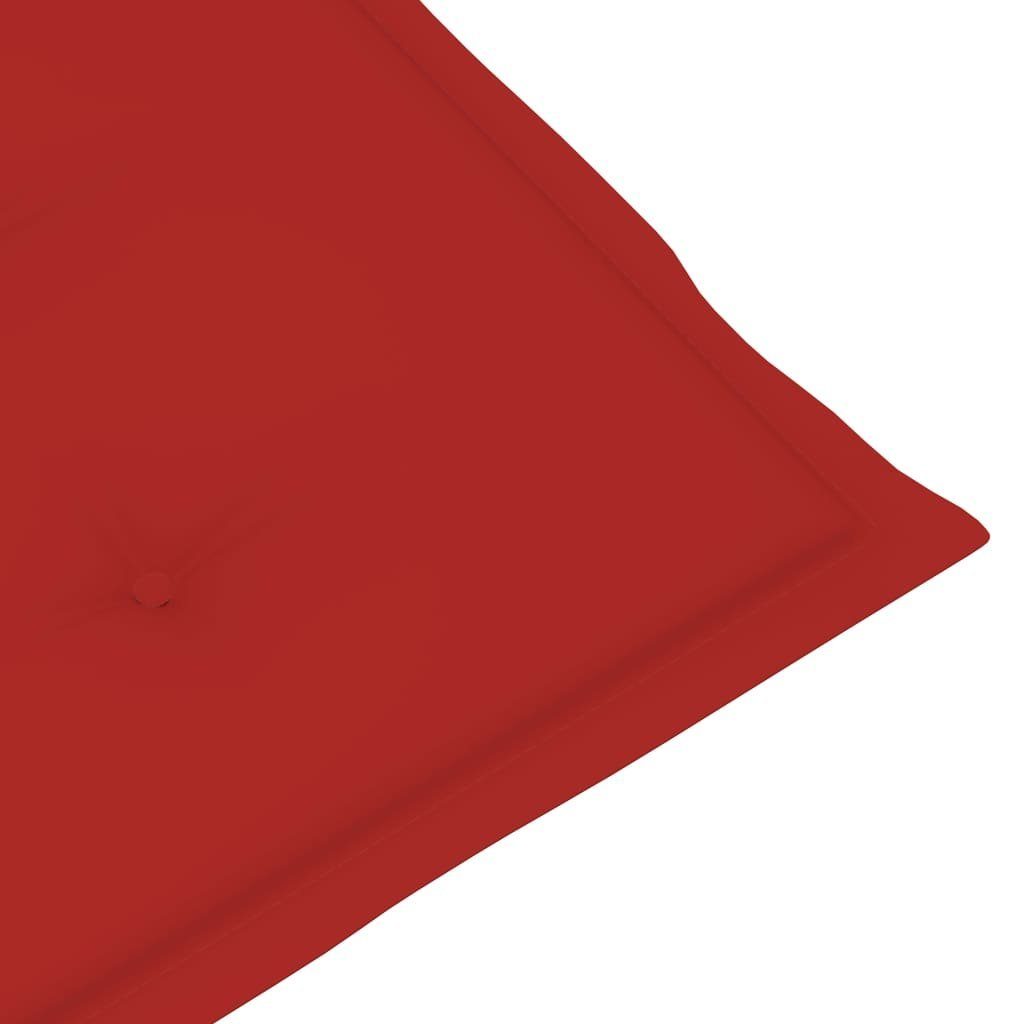 Akazie vidaXL mit Massivholz Auflagen Rot | St) Rot Schaukelstuhl (1 Gartenstuhl