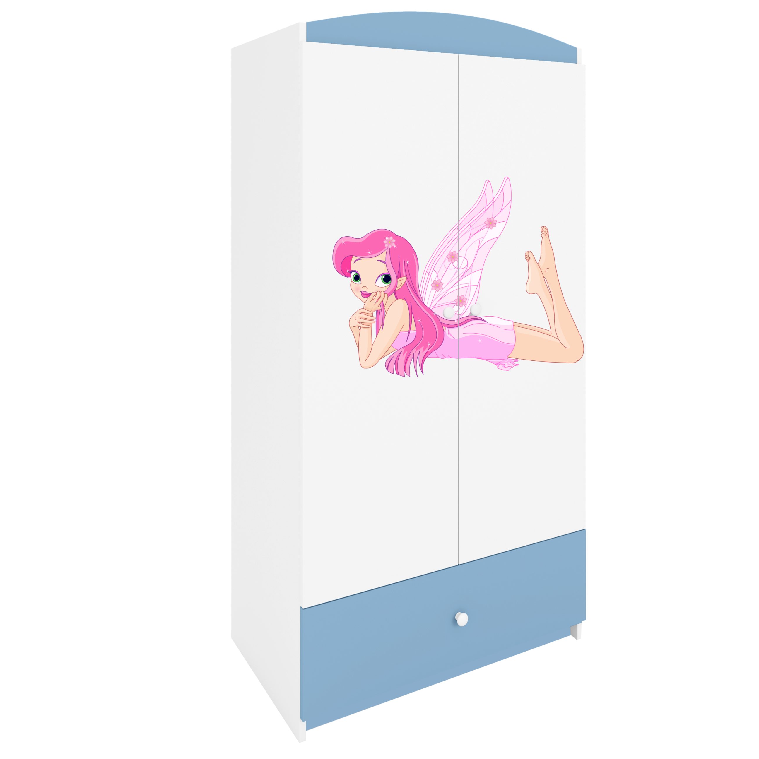 Raumhirsch Furniture Kinderkleiderschrank mit liebevollen Motiven - Kleiderschrank für Kinder (Kinderzimmerschrank für Mädchen, Mit Ablagefächern & Kleiderstange) hochwertige Verarbeitung, sanfte Farben, verschiedene Designs