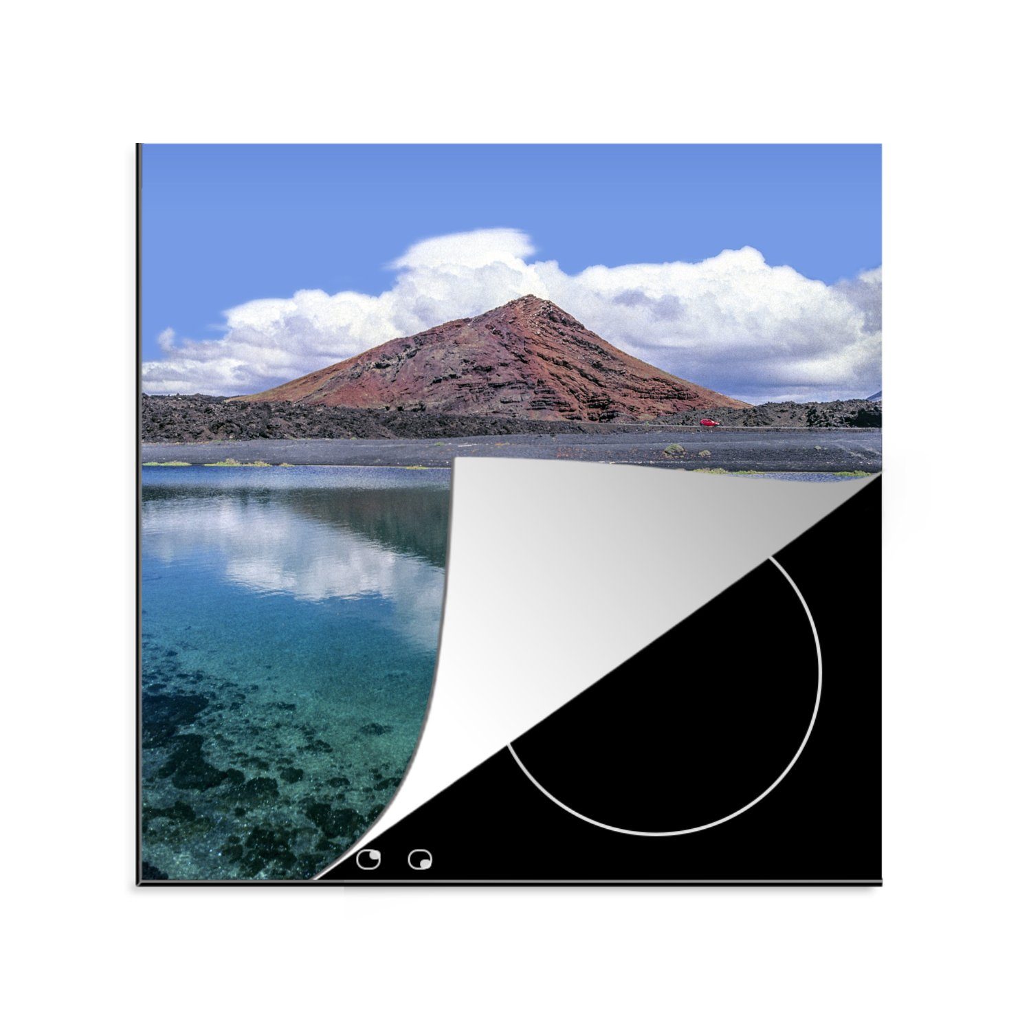 Herdblende-/Abdeckplatte Ceranfeldabdeckung, cm, Lanzarote, küche de MuchoWow tlg), Laguna Arbeitsplatte auf für Janubio (1 78x78 Vinyl,