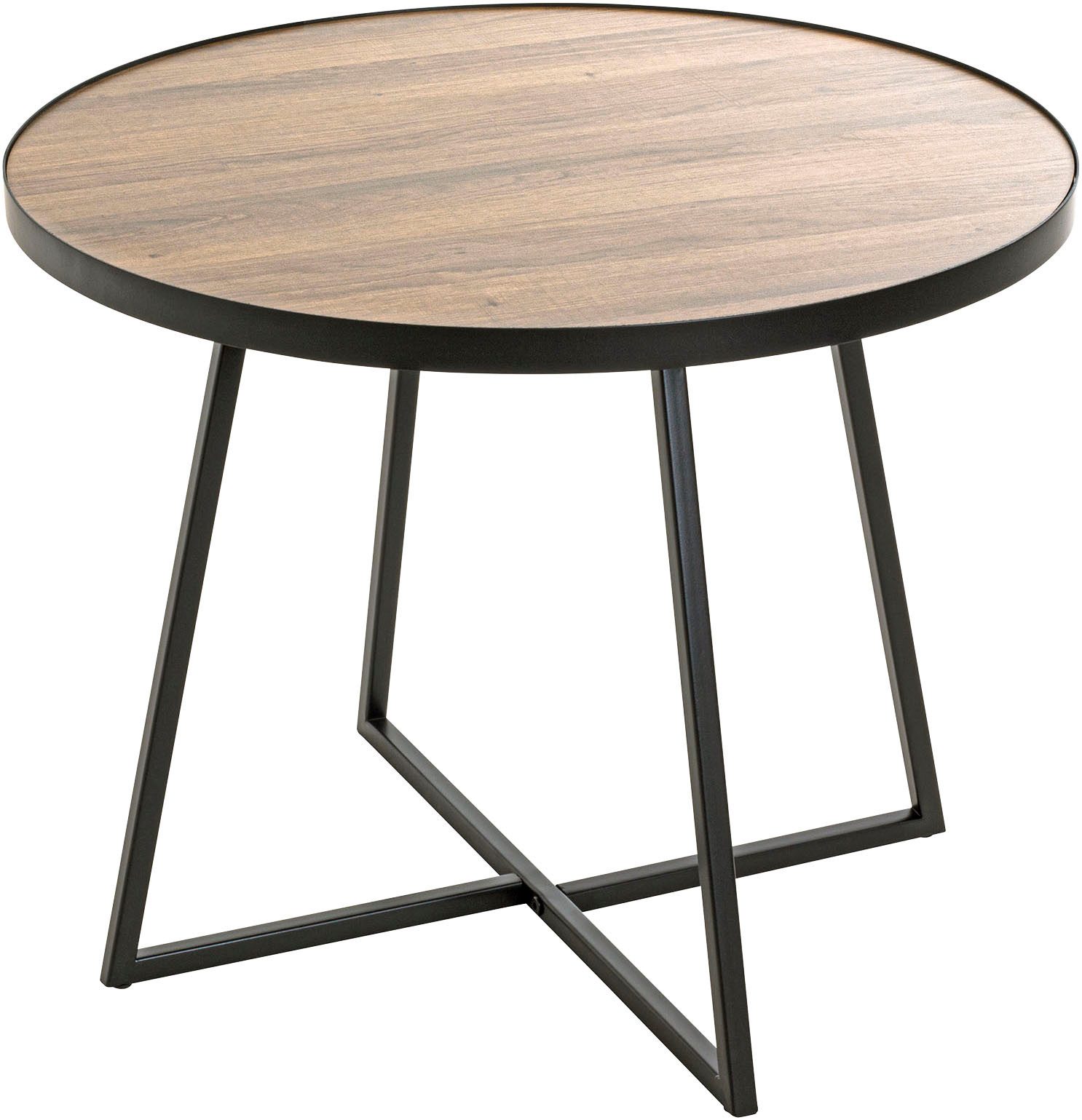 HAKU Beistelltisch Sofatisch, Wohnzimmertisch (1-St), rund - aus MDF Braun - Ø/H 60/48 cm
