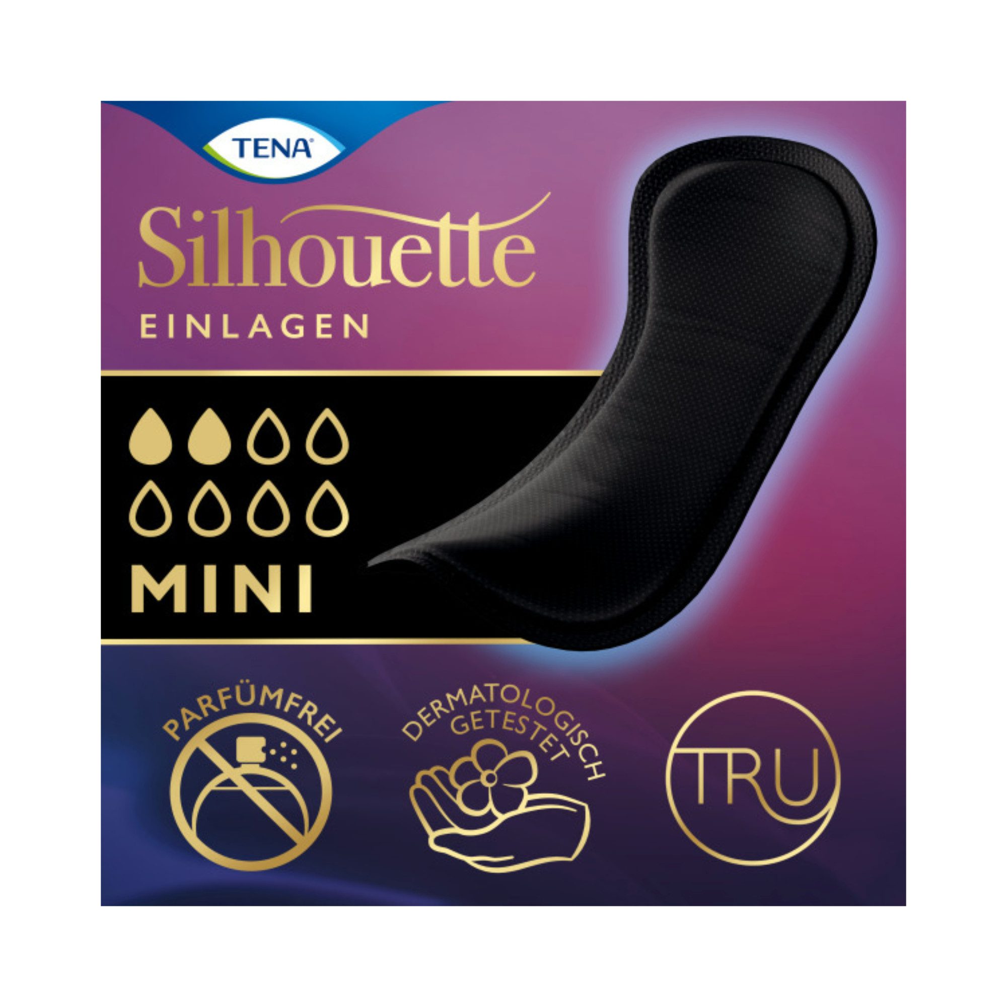 TENA Inkontinenz-Einlage TENA LADY - Silhouette Einlagen Noir - Mini, 18-St.