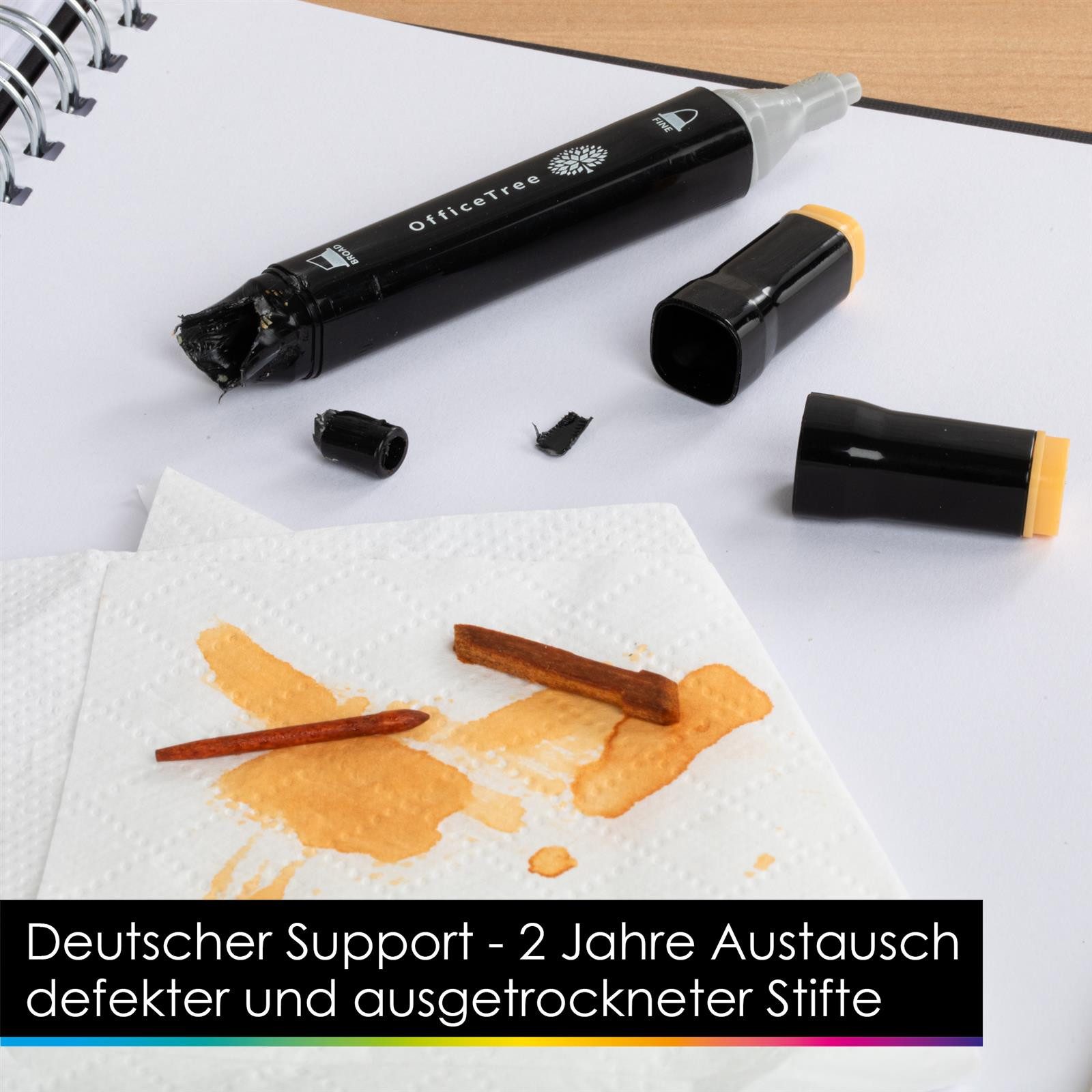 OfficeTree Marker OfficeTree 24er Set Twin Marker Duo-Fasermaler Weiche Farben, (24er Set, 24-tlg., Duo-Fasermaler), Weiche Farben – Bild 5 von 5