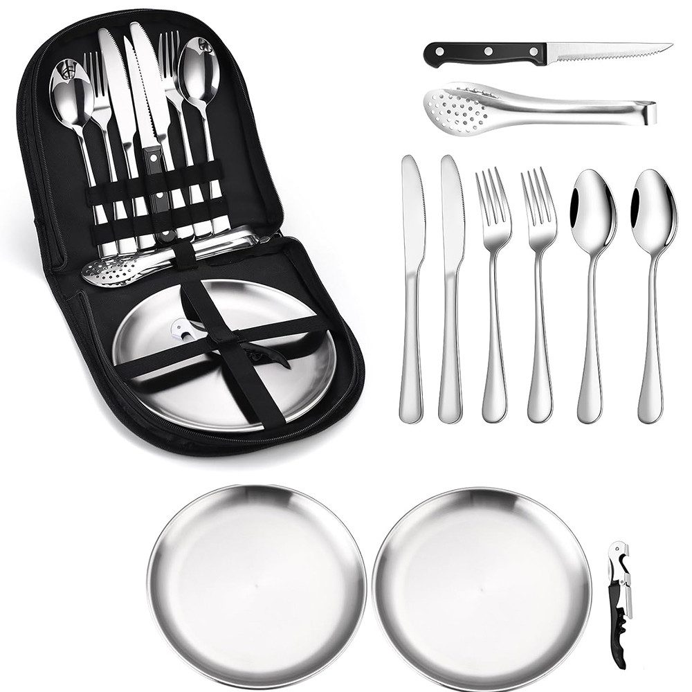 TUWENA Besteck-Set Camping-Besteck-Set, Utensilien Picknick-Set (10-tlg)