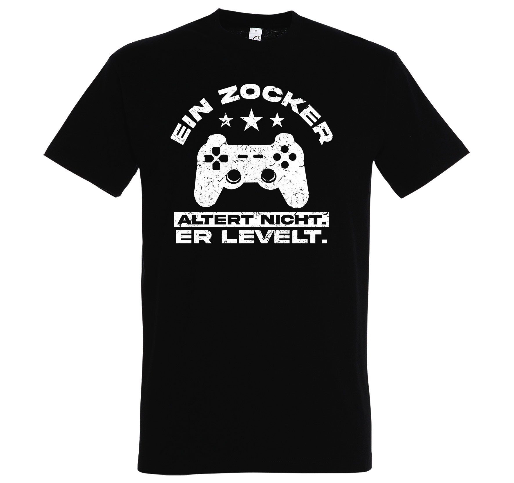 Youth Designz mit altert LEVELT! Shirt Controller Ein T-Shirt nicht, er Herren Zocker Schwarz Frontprint