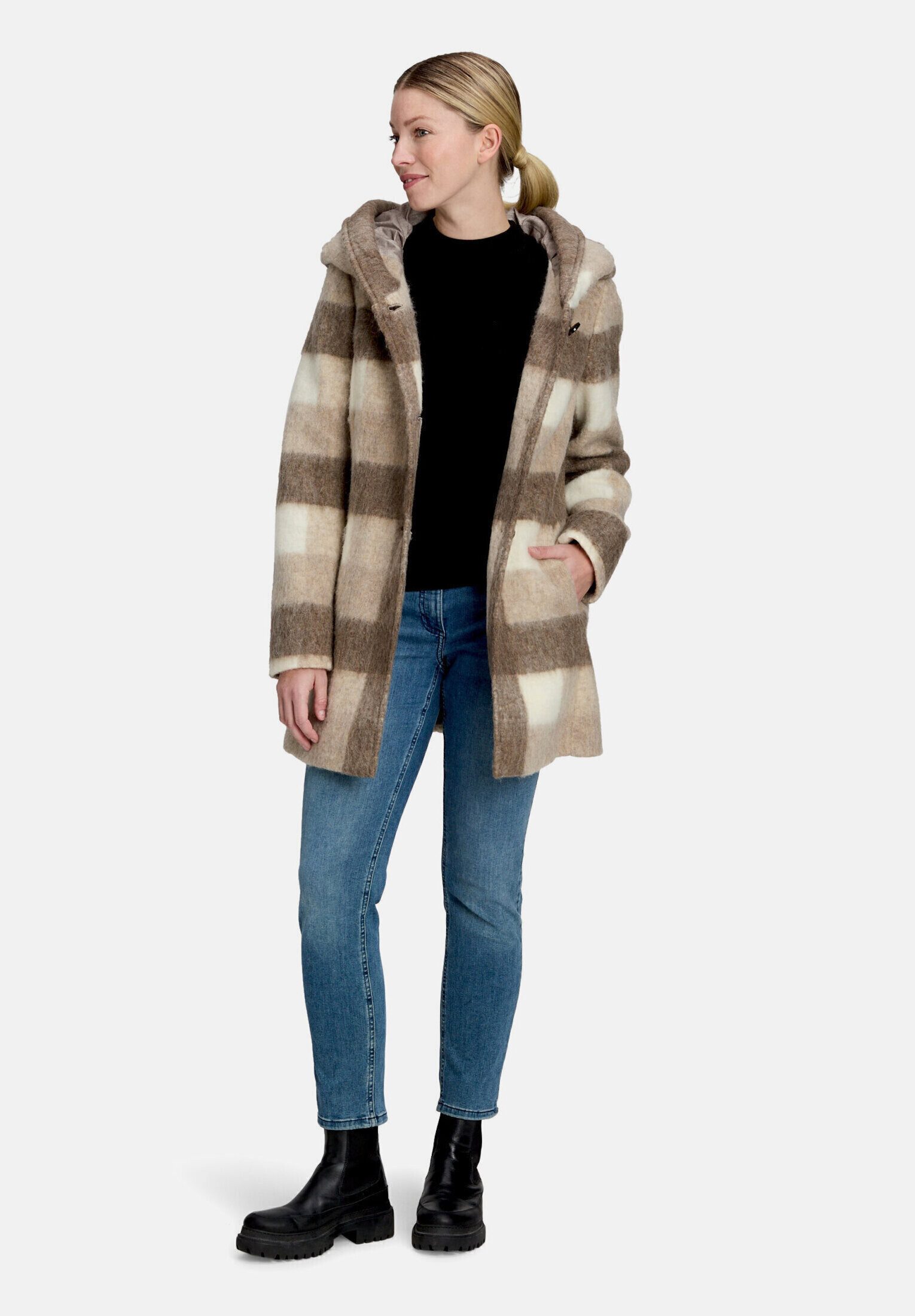 Amber & June Kurzjacke Damen mit Kapuze