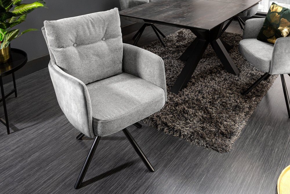 riess-ambiente Polsterstuhl BIG GEORGE grau / schwarz · Esszimmerstuhl mit günstig online kaufen