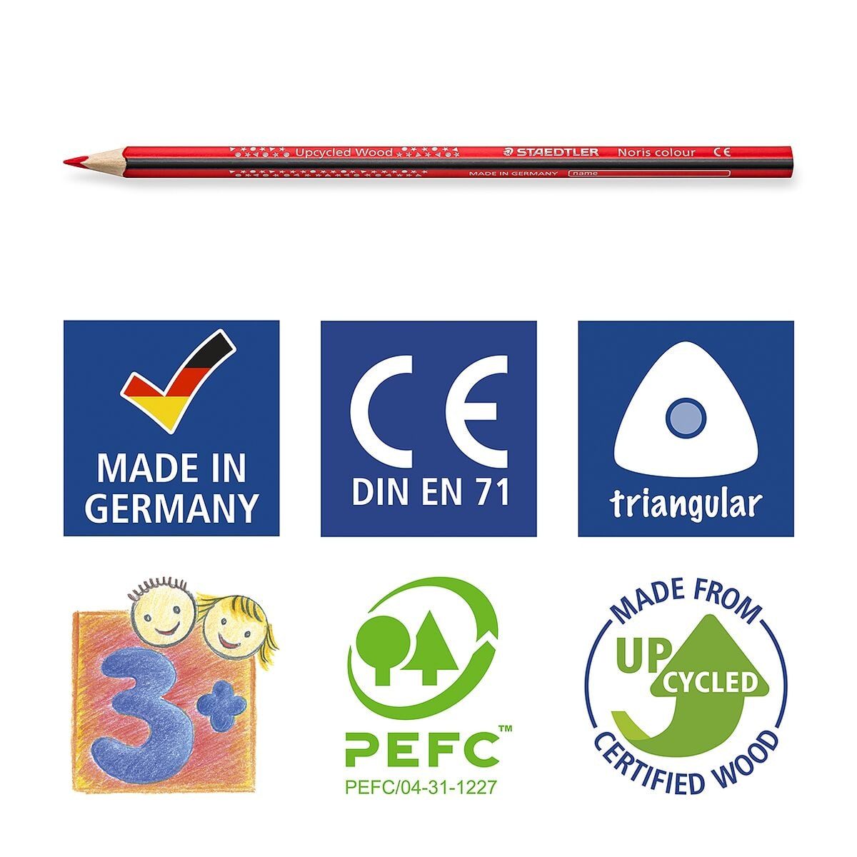 STAEDTLER Buntstift Noris® Colour, (16-tlg), mit ergonomischer Softoberfläche – Bild 3 von 4