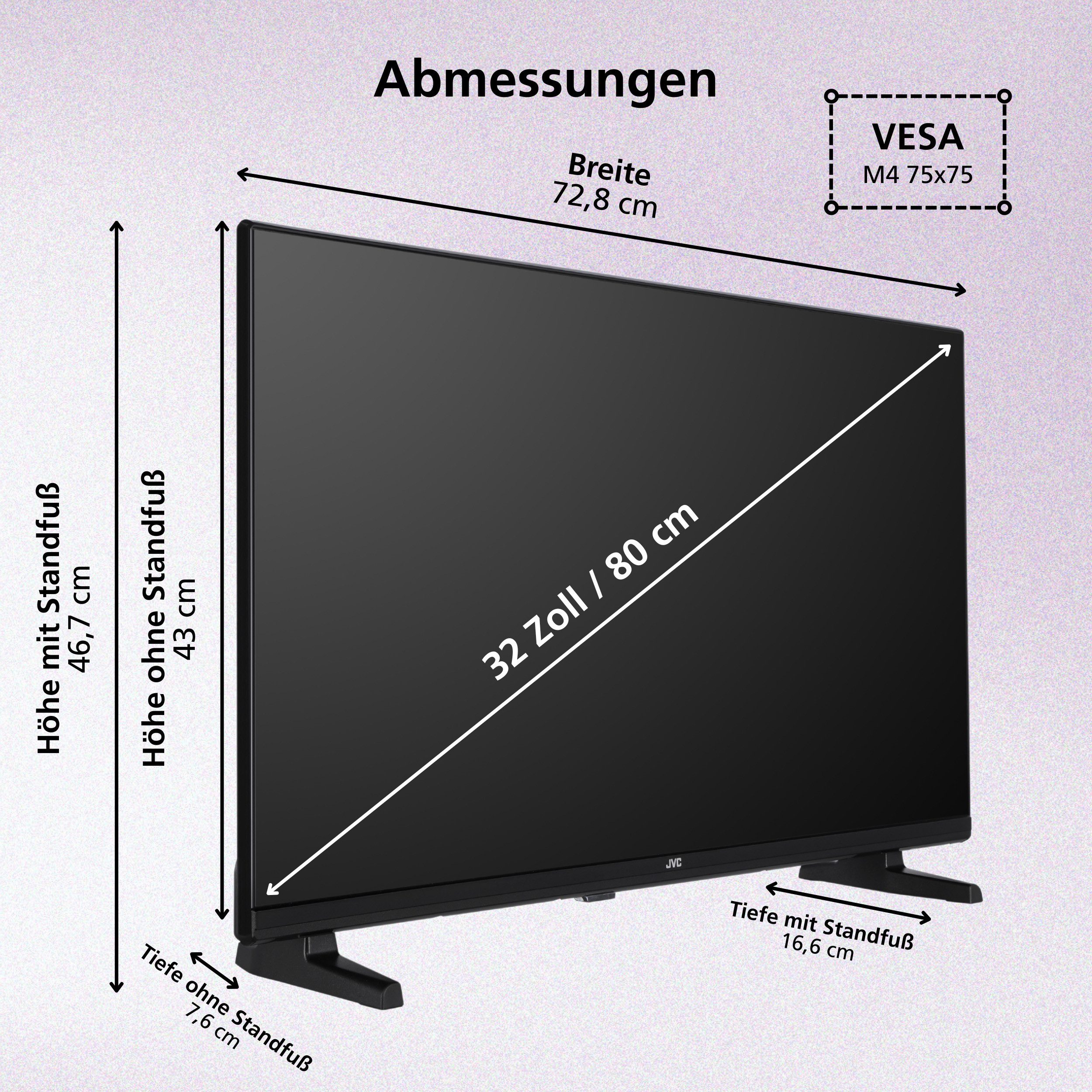 JVC LT-32VRF3555 LCD-LED Fernseher (80 cm/32 Zoll, Full HD, Fire TV, Fire TV / Smart TV, HDR, Alexa Built-In, Triple-Tuner)