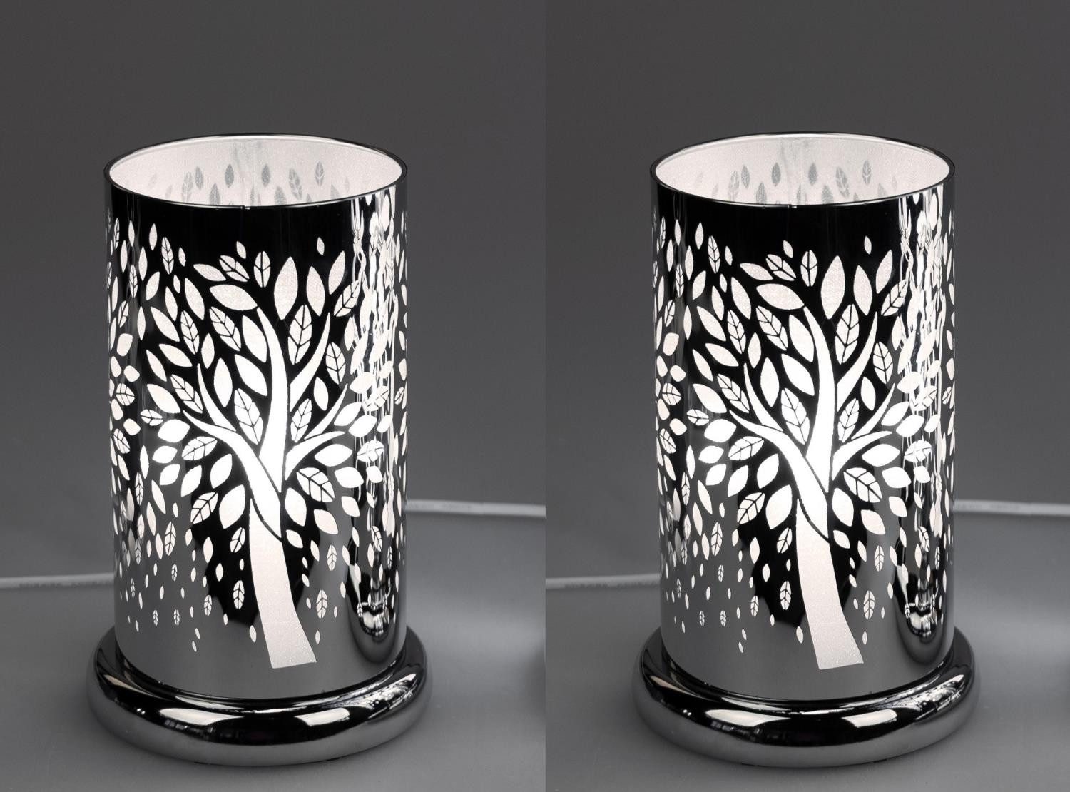 formano Nachttischlampe Touch, Farbe: Silber, Motiv: Baum