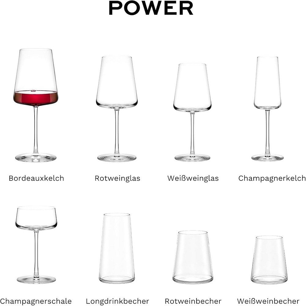 Stölzle Weinglas Stölzle Lausitz Power Rotweinkelch Set 12tlg, Glas