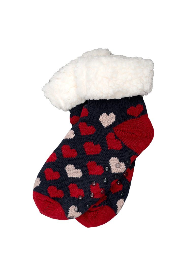Paar 2 Antistress-Accessoire Kurze Socken, Norwegersocken "Herzen" Wohlfühlmomente Socken) für Dein wahre Beauty (Ein Hüttensöckchen Thinxx Rosa