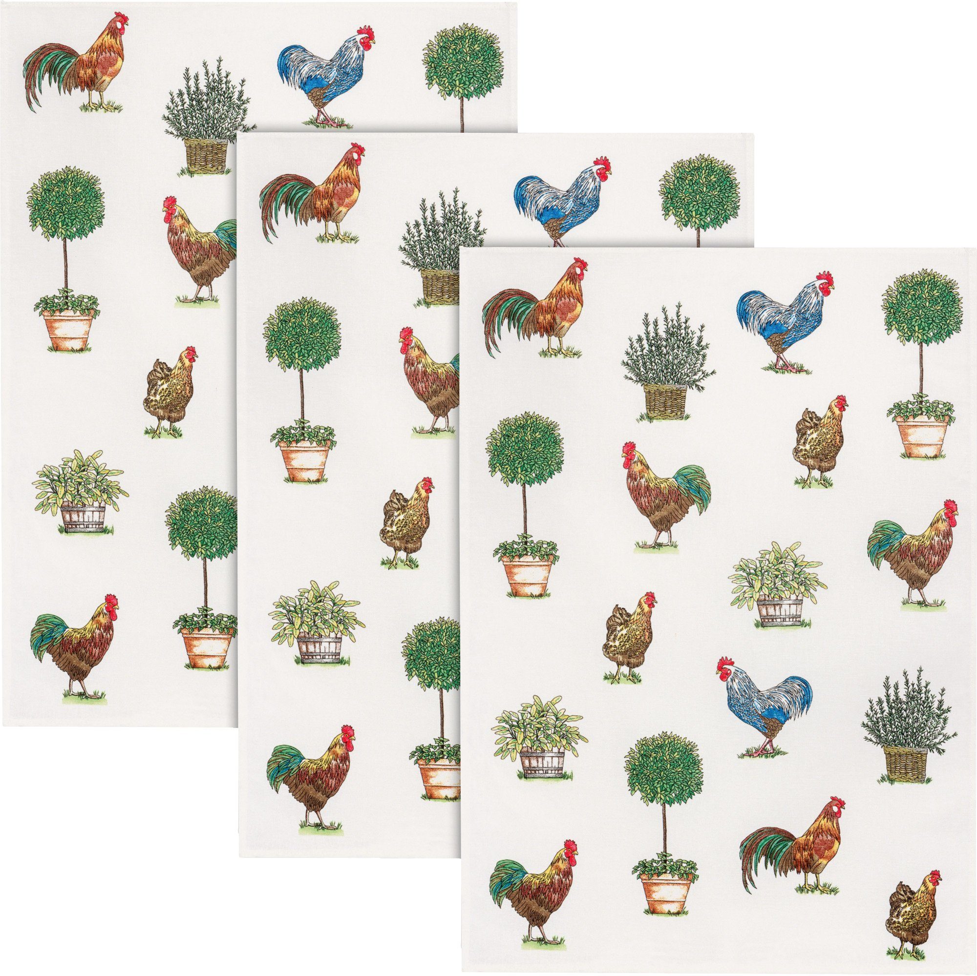 Kracht Geschirrtuch Geschirrtuch 3er-Pack, (3-tlg), Halbleinen günstig online kaufen