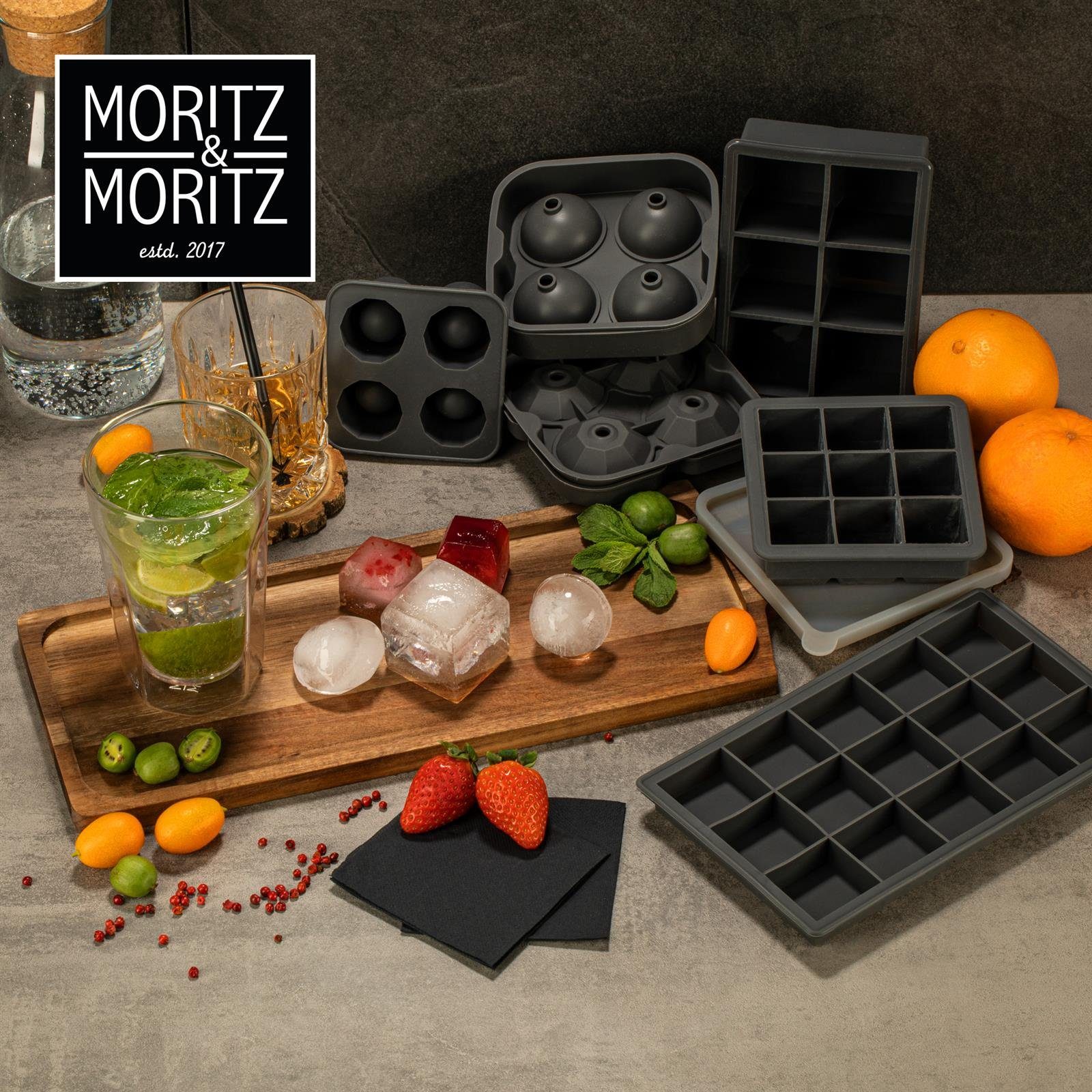 Kitchen Moritz & Eiswürfelform & Filz-Untersetzer Set Moritz Cup Rezeptheft Moritz Unterset, Inkl. & - Moritz inklusive 2er Set Eiswürfelform 9-tlg), 6 (2er