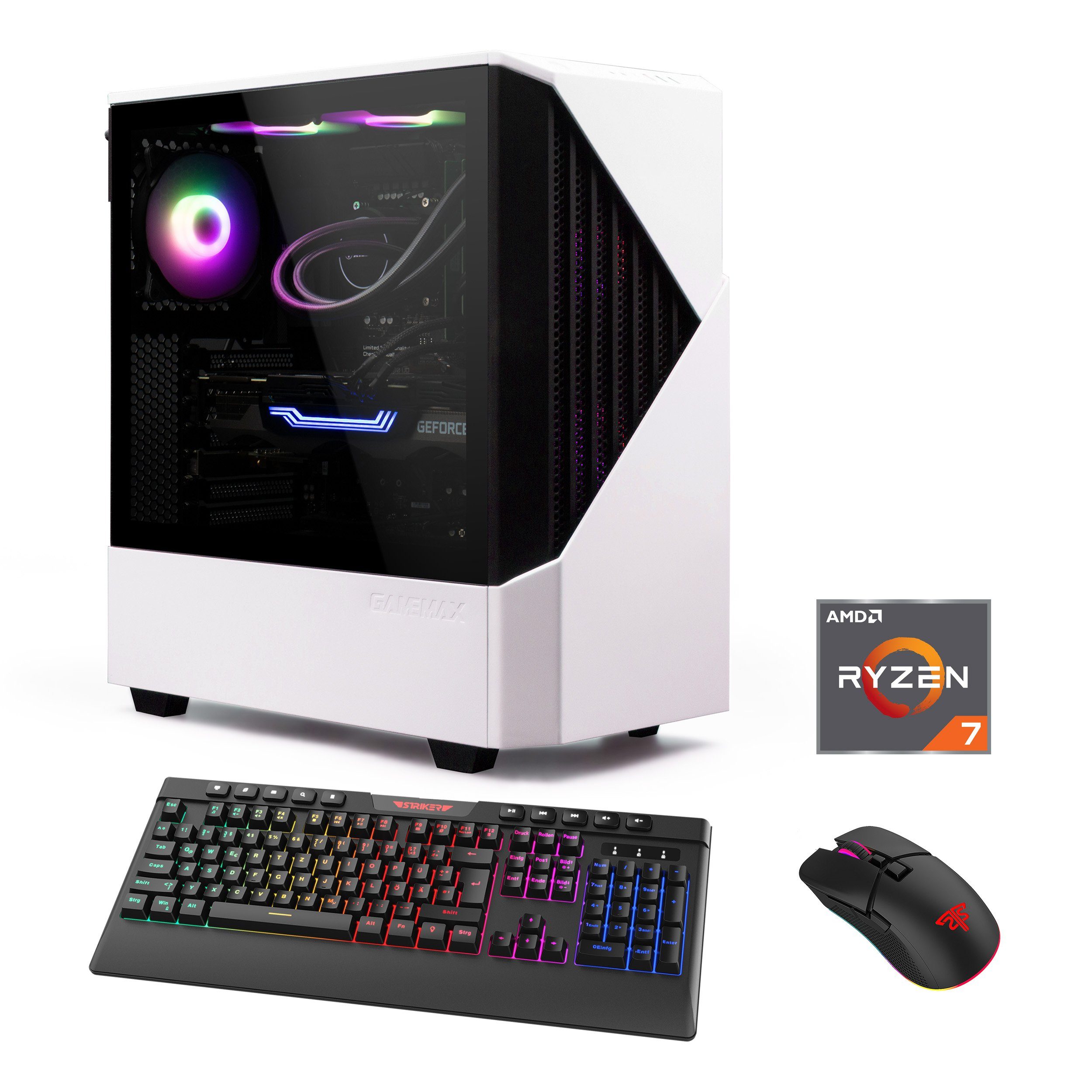 Hyrican Horizon 7132 Gaming-PC (AMD Ryzen 7 7700X, RTX 4060Ti, 16 GB RAM, 1000 GB SSD, Wasserkühlung, DDR5, PCIe SSD Gen4, Windows 11)