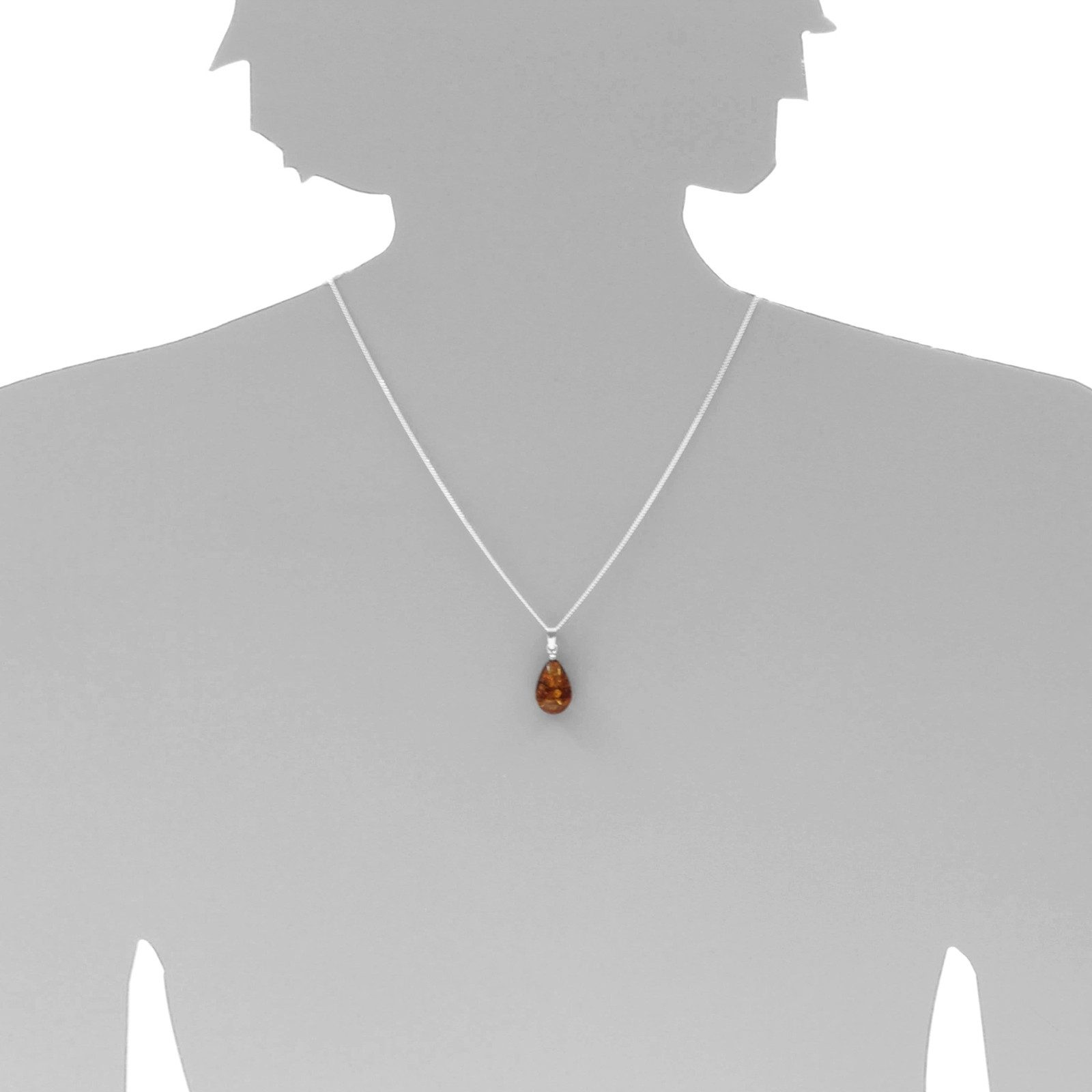 OSTSEE-SCHMUCK Kette mit Anhänger Ostsee-Schmuck Kette mit Anhänger Tropfen ca. 17 mm lang (2-tlg) – Bild 3 von 4