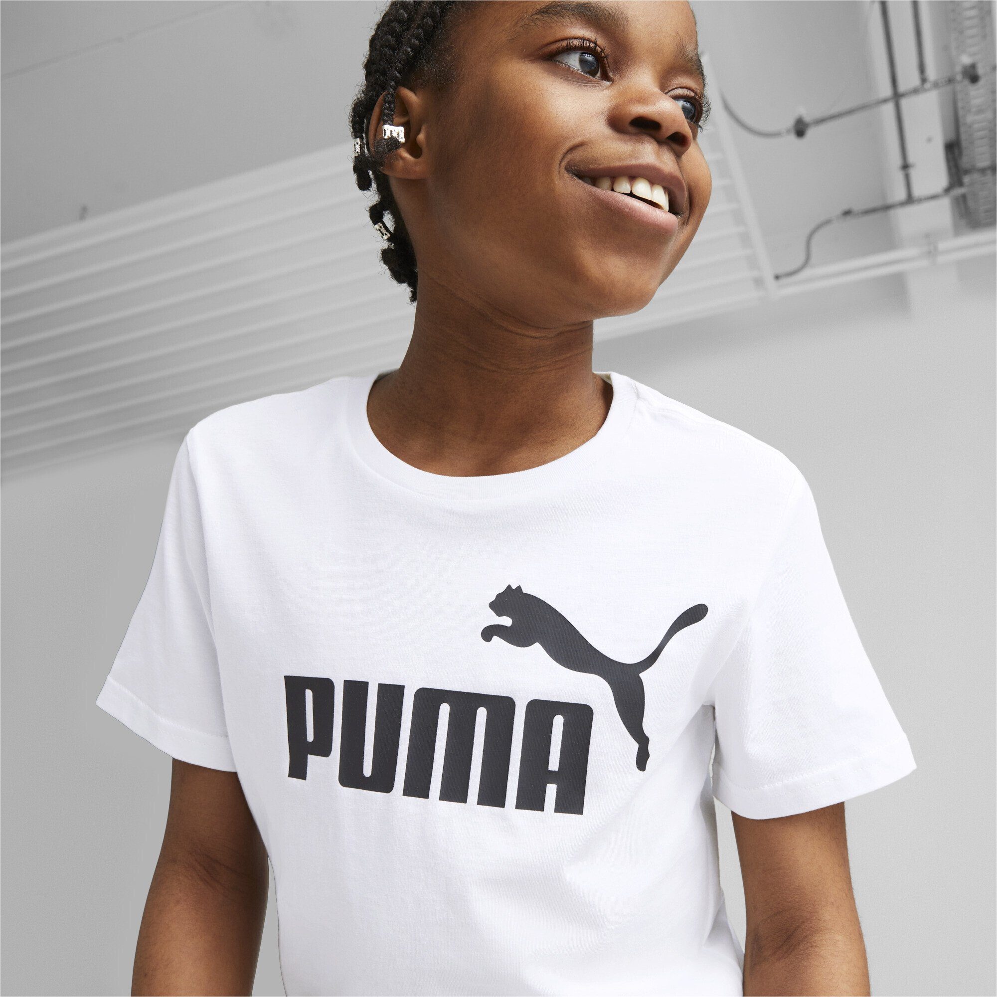 PUMA T-Shirt Essentials T-Shirt White Jungen Logo mit