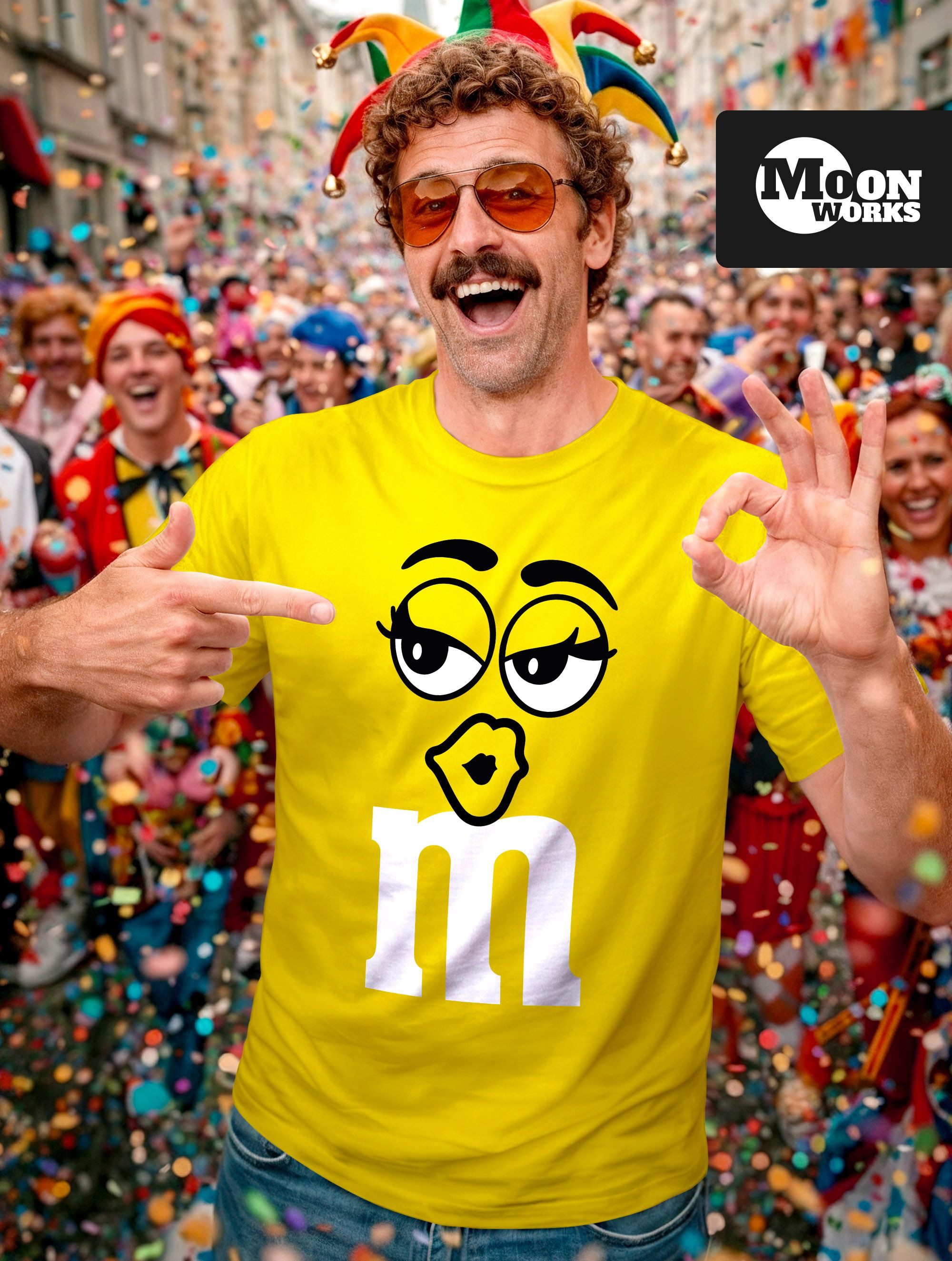MoonWorks Print-Shirt Herren T-Shirt Fasching Karneval M Aufdruck Gruppenko günstig online kaufen