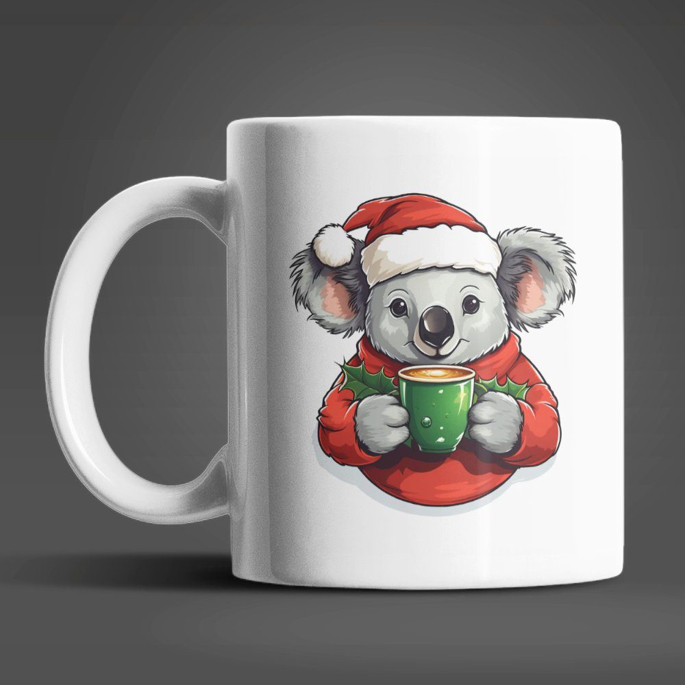 WS-Trend Tasse Weihnachten Christmas Koala Kaffeetasse Teetasse Geschenkidee, Keramik, 330 ml