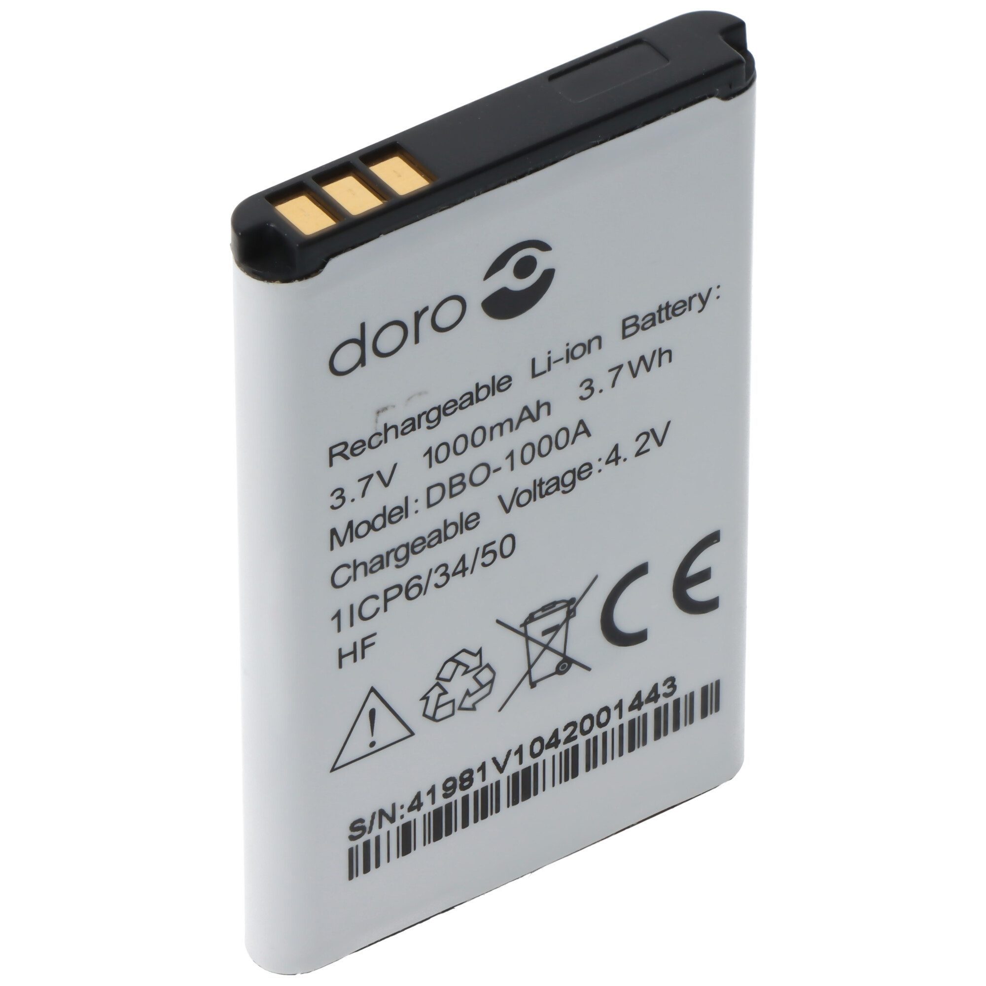 Doro Original Doro Akku passend für Handy Doro 1370, 2404, DBO-1000A, 1ICP Akku 1000 mAh (3,7 V)