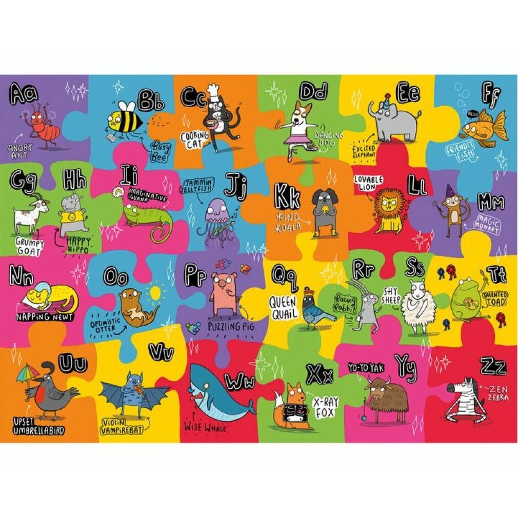 GIBSONS Puzzle GIBSONS Großes Bodenpuzzle Ungewöhnliches Alphabet 24 Teile, Puzzleteile
