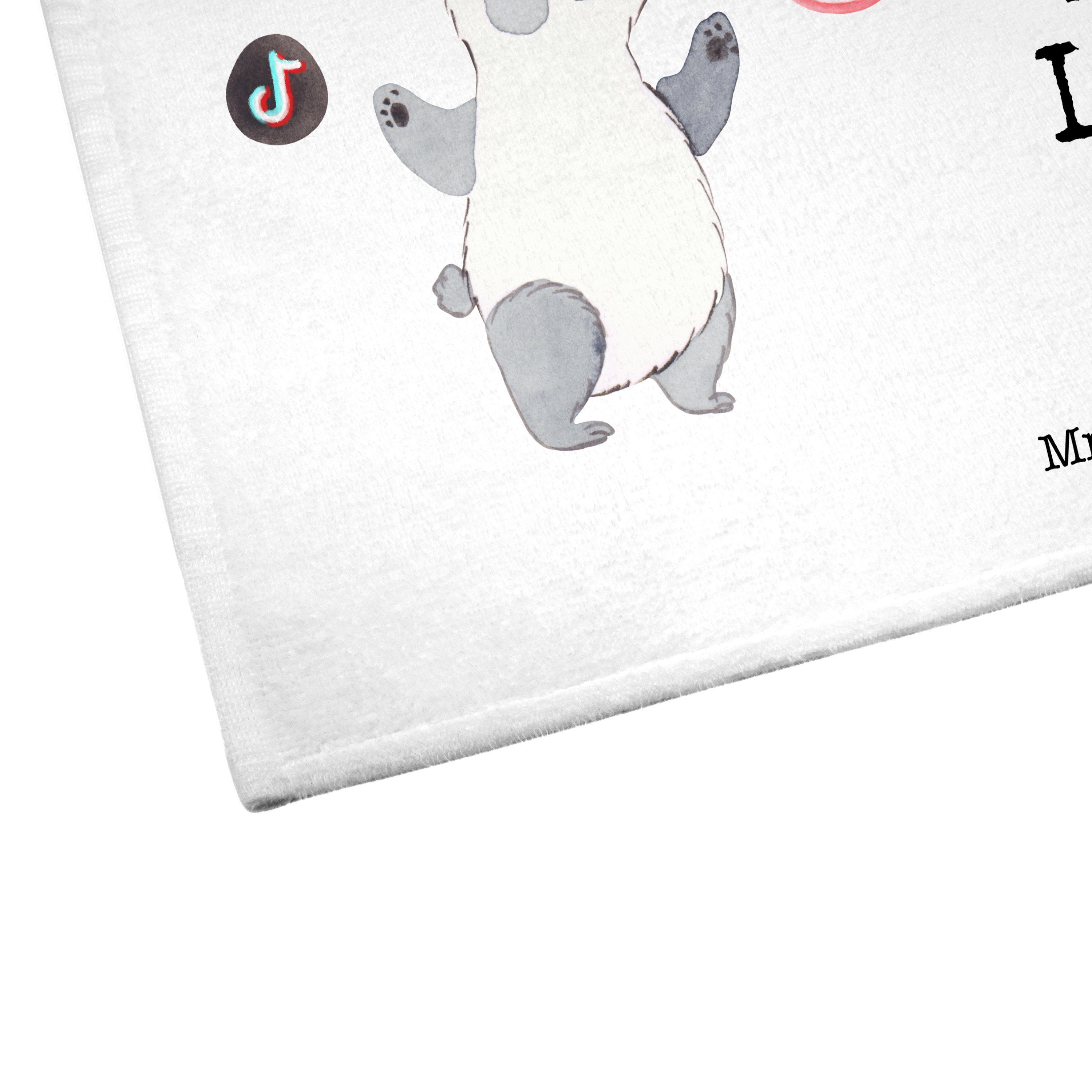 Handtuch Reisehandtuch, (1-St) Weiß Panda Mr. & - Geschenk, Content Leidenschaft Ki, - aus Mrs. Manager