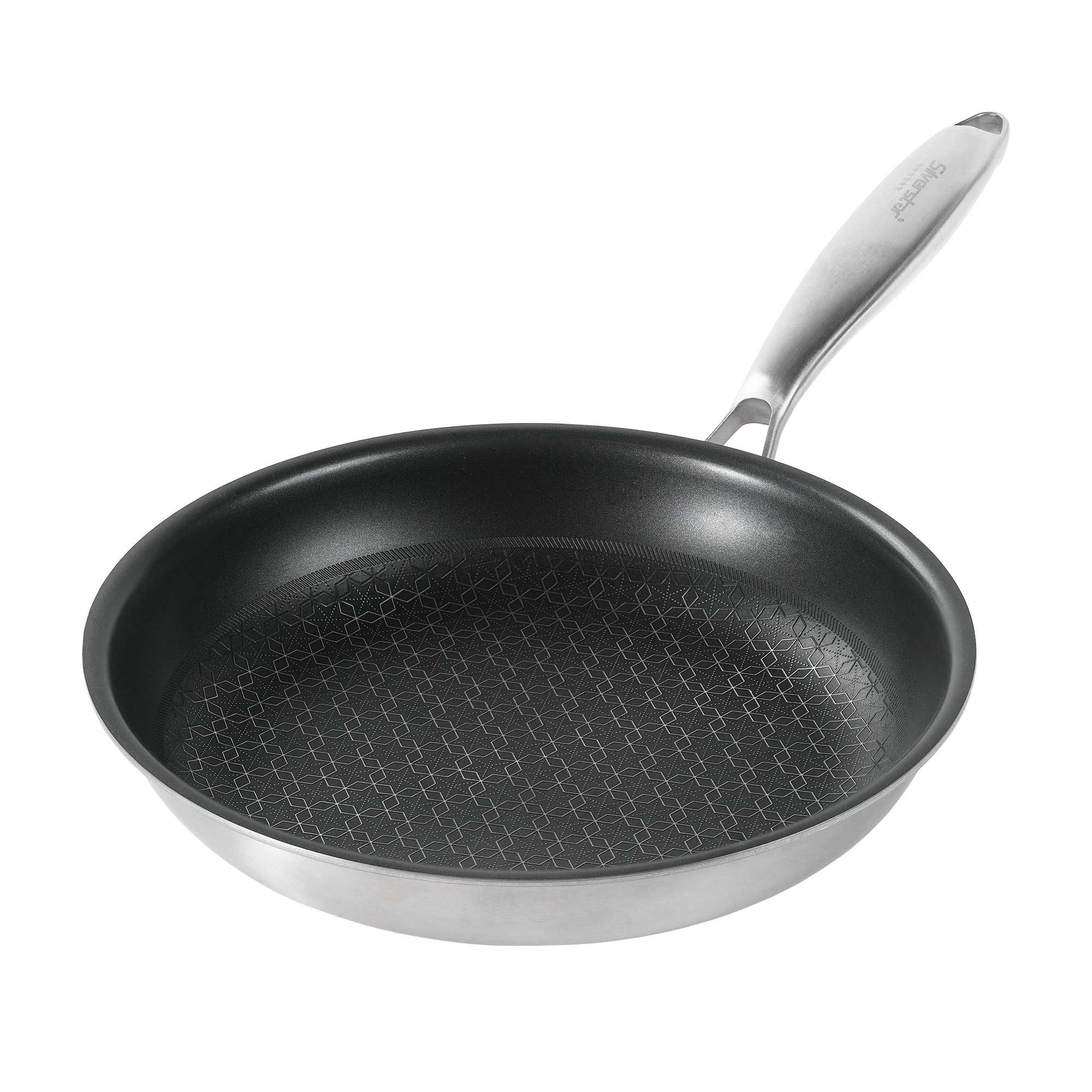 STONELINE Bratpfanne Silverstar® Edelstahlpfanne 24 cm mit Antihaftbeschichtung für, Aluminium, Edelstahl (1-tlg), Edelstahl, für scharfes Anbraten