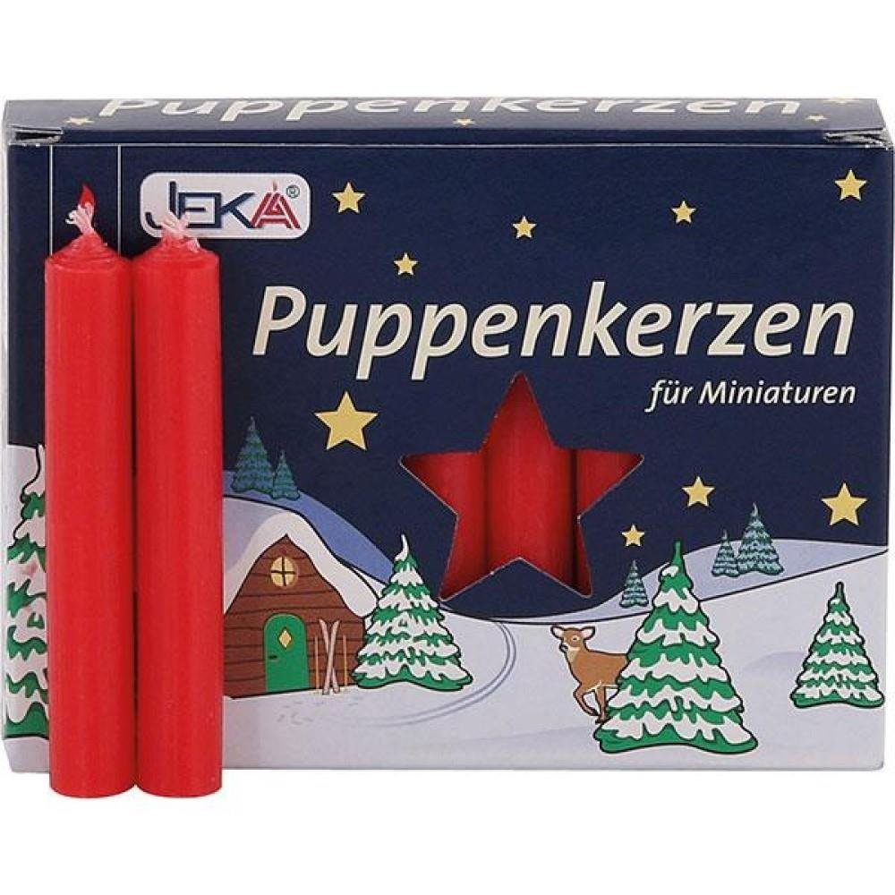 Ebersbacher Kerzenfabrik Adventskerze Puppenkerzen für Miniaturen groß (20-tlg), rot Christbaumkerzen Miniaturkerzen Minikerzen