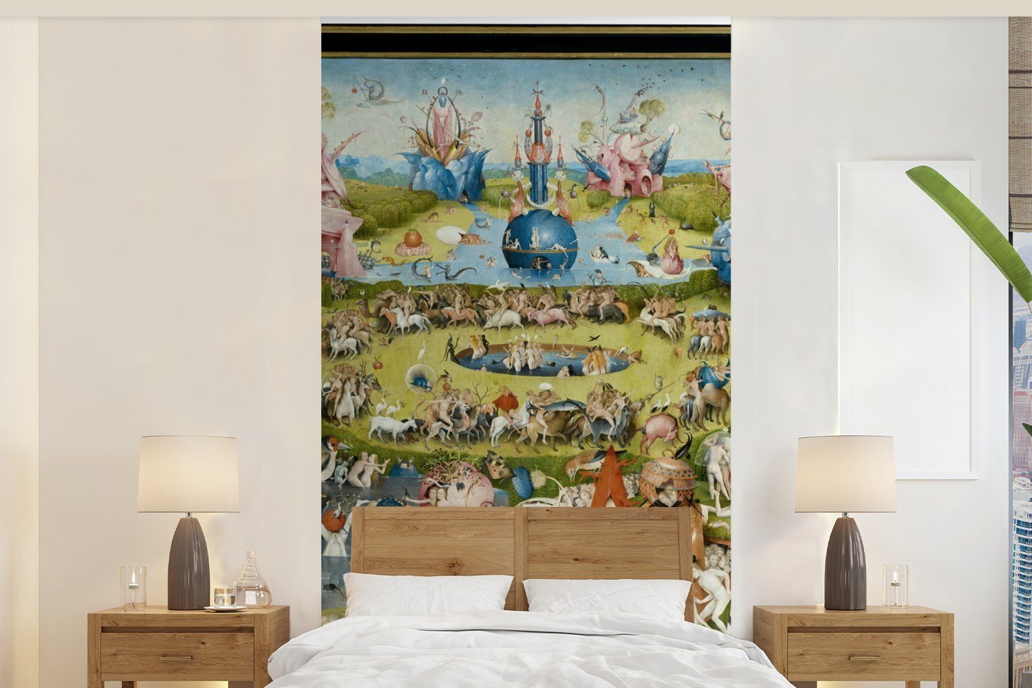 MuchoWow Fototapete Garten der Lüste - Gemälde von Hieronymus Bosch, Matt, bedruckt, (2 St), Vliestapete für Wohnzimmer Schlafzimmer Küche, Fototapete