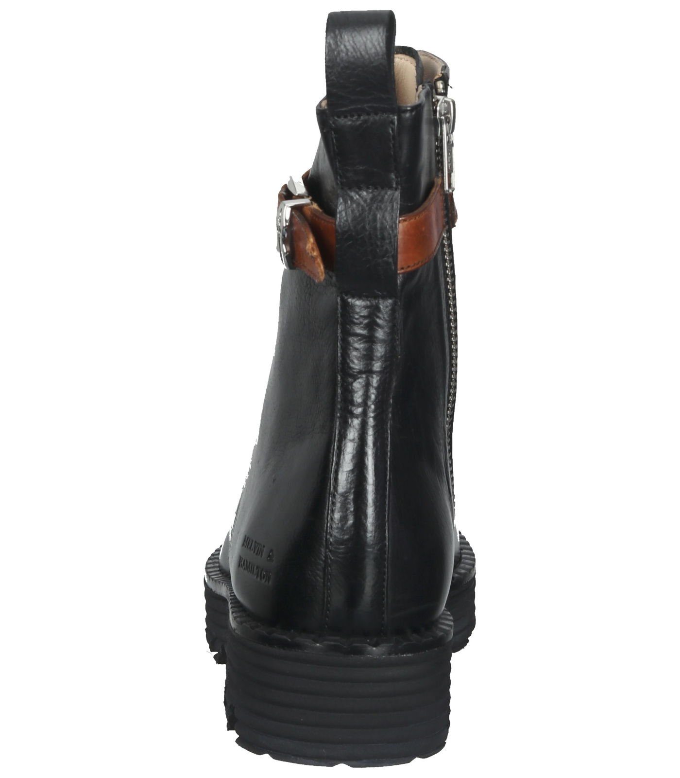 Leder Melvin Vegas Black & Hamilton Tan Stiefelette Schnürstiefelette Imola Strap