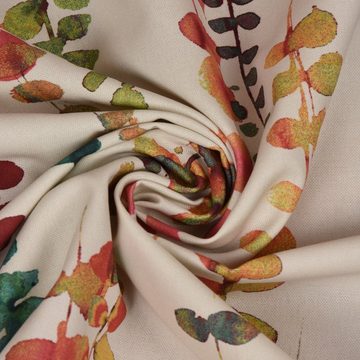 Prestigious Textiles Stoff Dekostoff Baumwolle Ranken Blätter Aquarell beige terrakotta grün ro