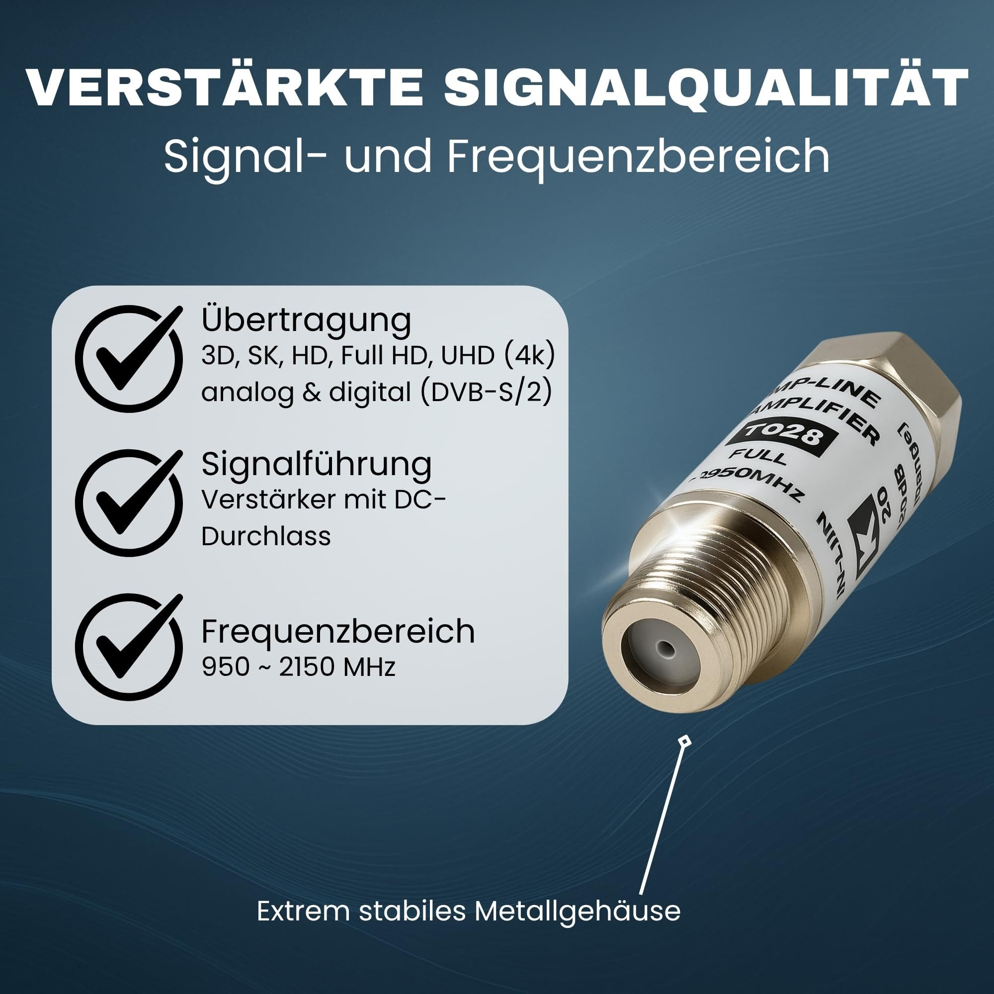 TronicXL Mini Sat Verstärker Inline 20dB Verstärkung TV Fernsehen Satellit Leistungsverstärker (Anzahl Kanäle: 1, satellitenschüssel lnb Signalverstärker) – Bild 3 von 5
