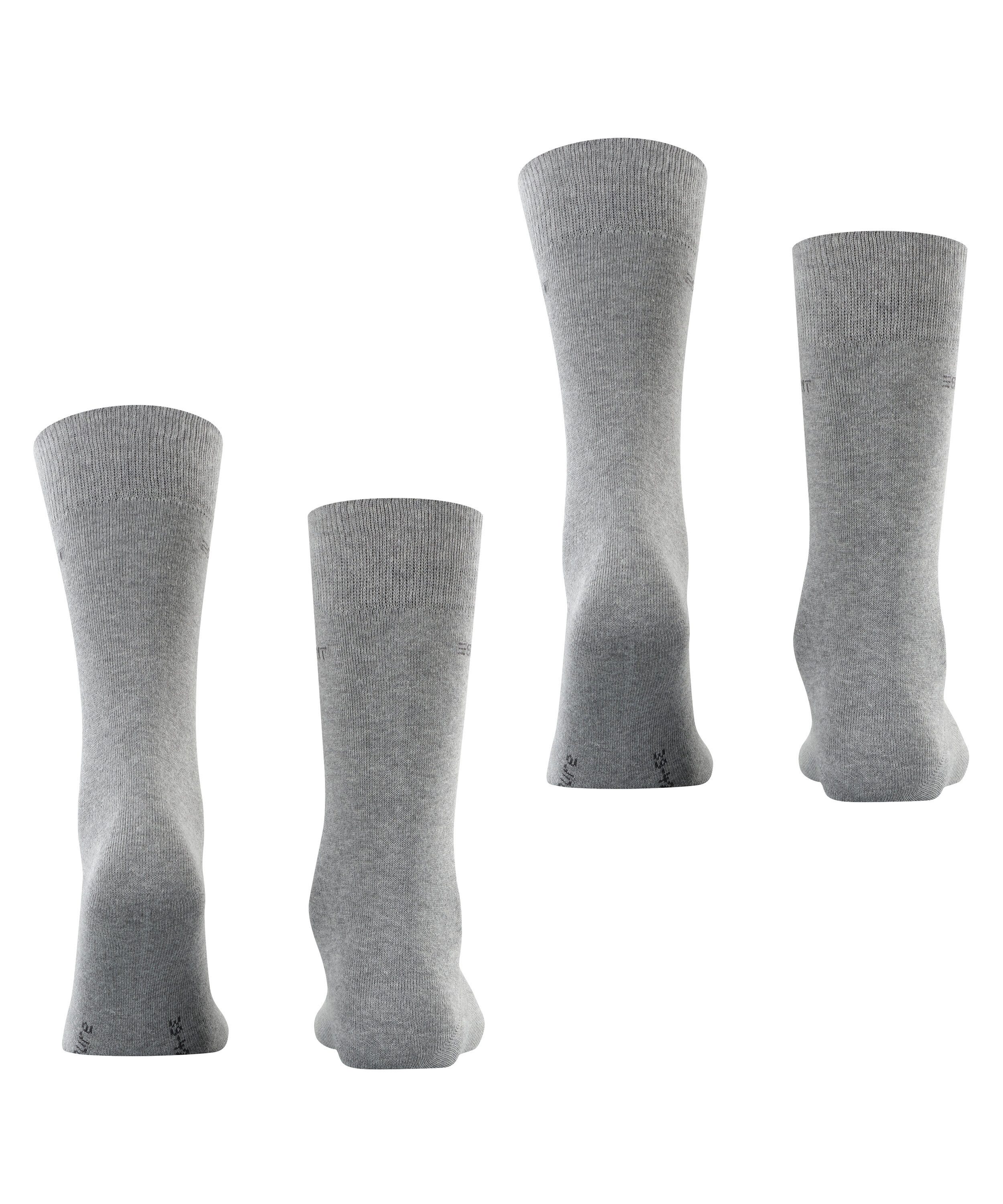 Esprit Socken Basic Uni (2-Paar, 2er Pack) mit hohem Baumwollanteil atmungsaktiv
